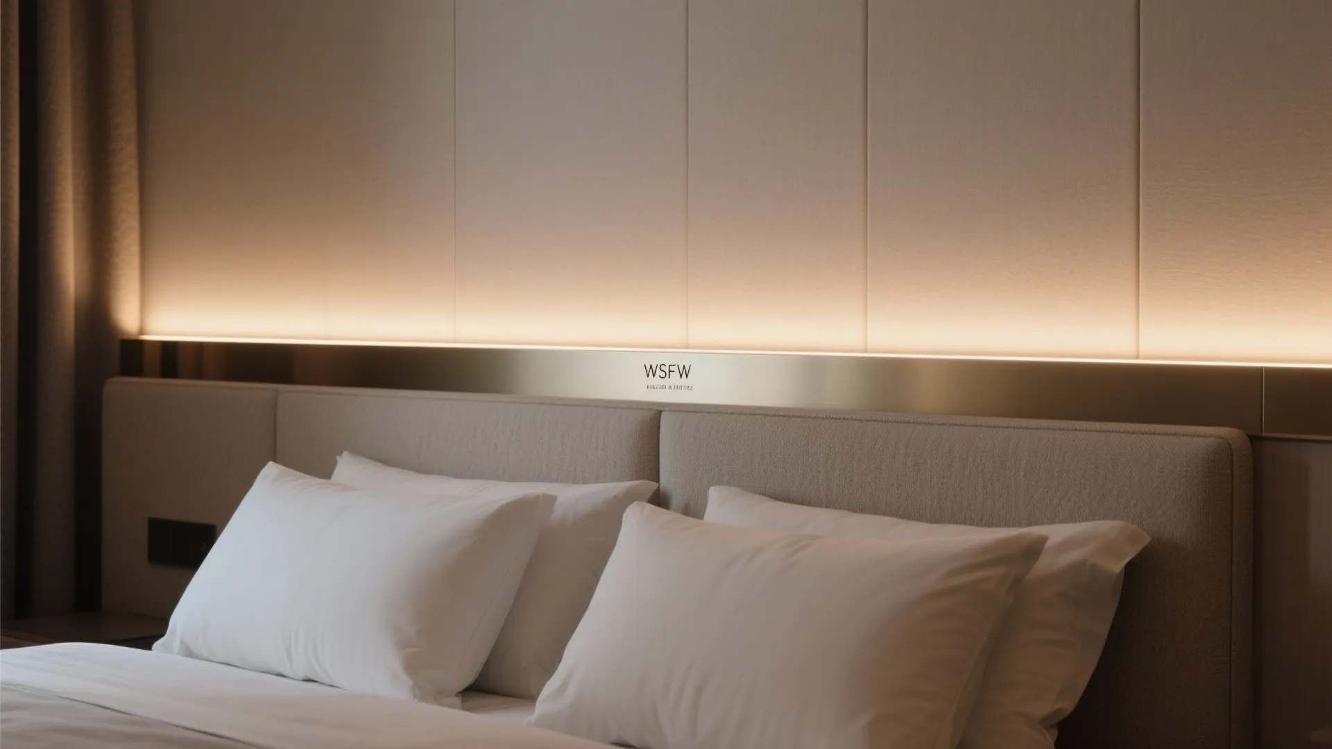 Backlit panels and headboard glow