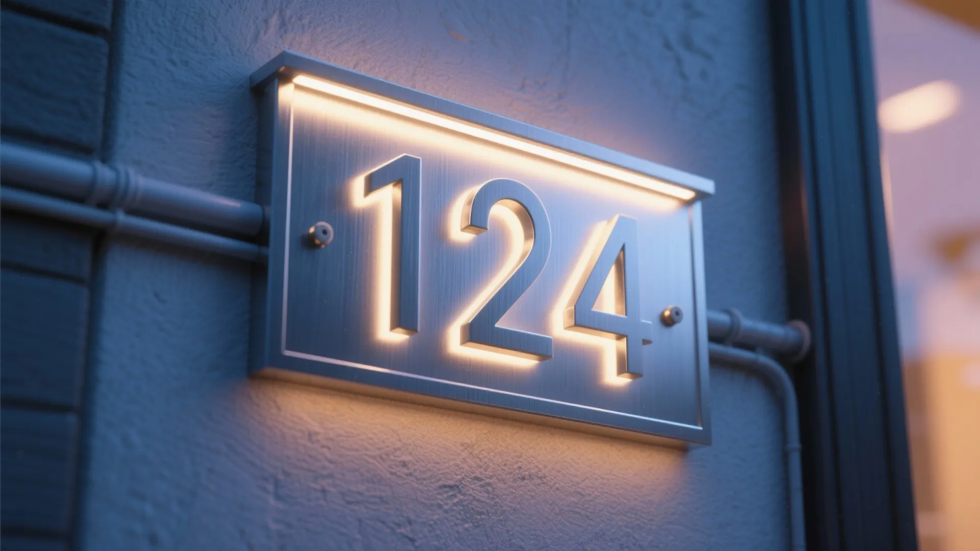 3. Integrated Backlit House Numbers with LEDs