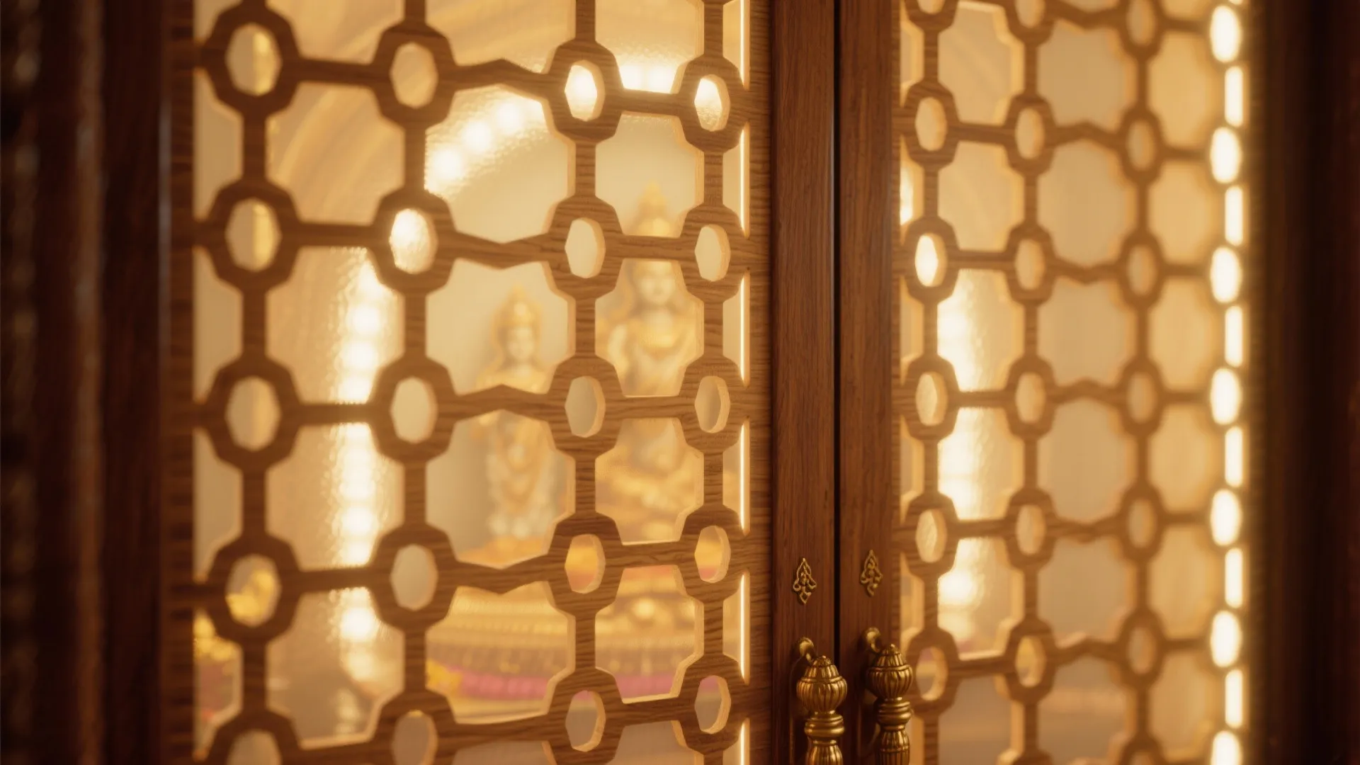 Backlit jaali and lattice doors
