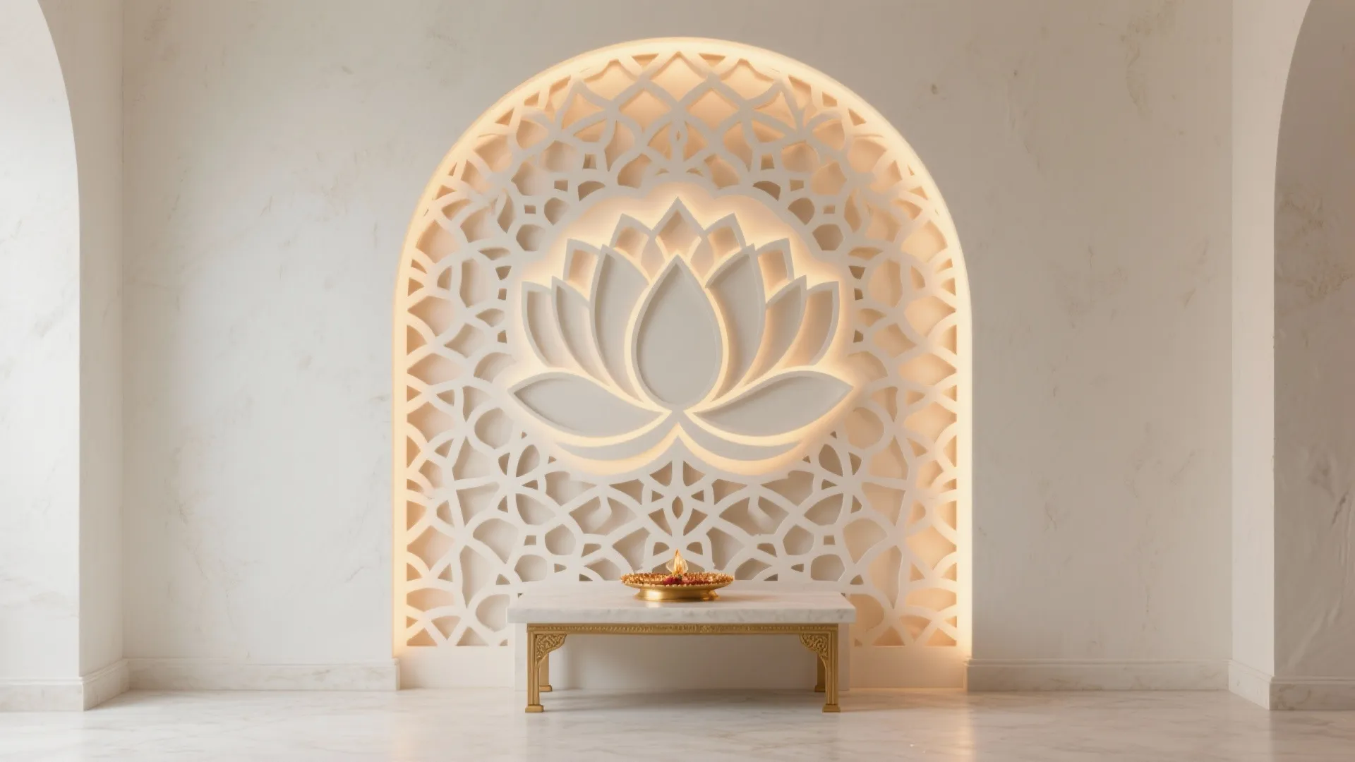 Backlit Jaali Panels for Luminous Serenity