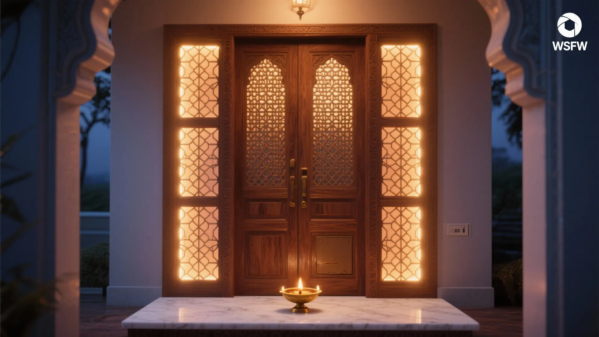 Backlit Jaali with Acrylic or Stone Inserts