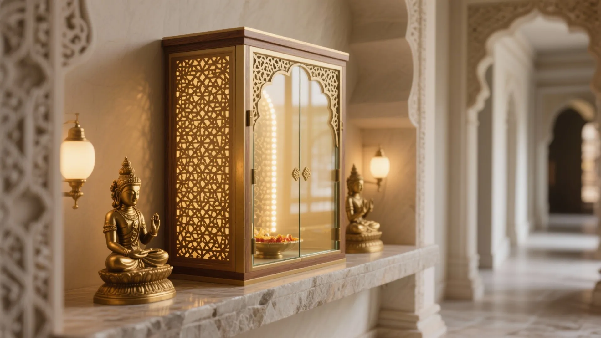 Backlit Jaali and Glass for an Airy Glow