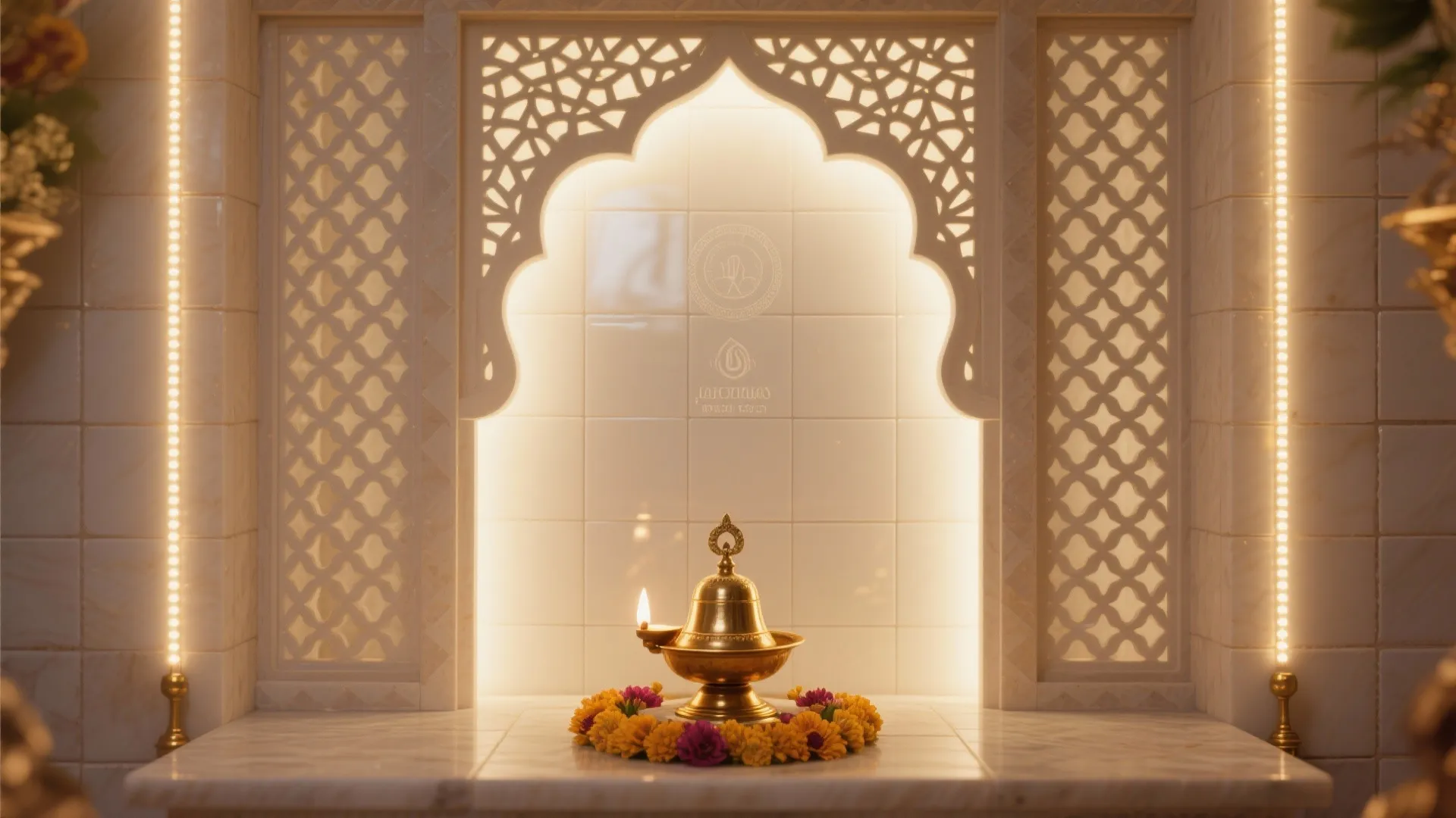 Backlit Jaali: Soft Glow Through Pattern