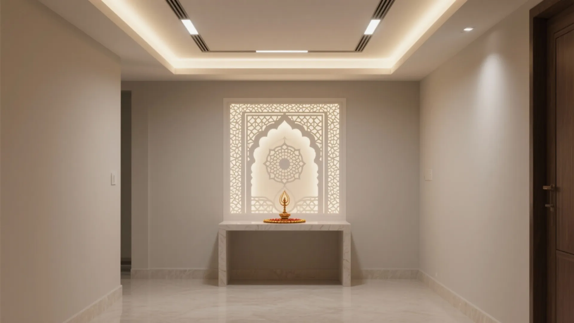 Backlit Jaali with Upwash Ceiling