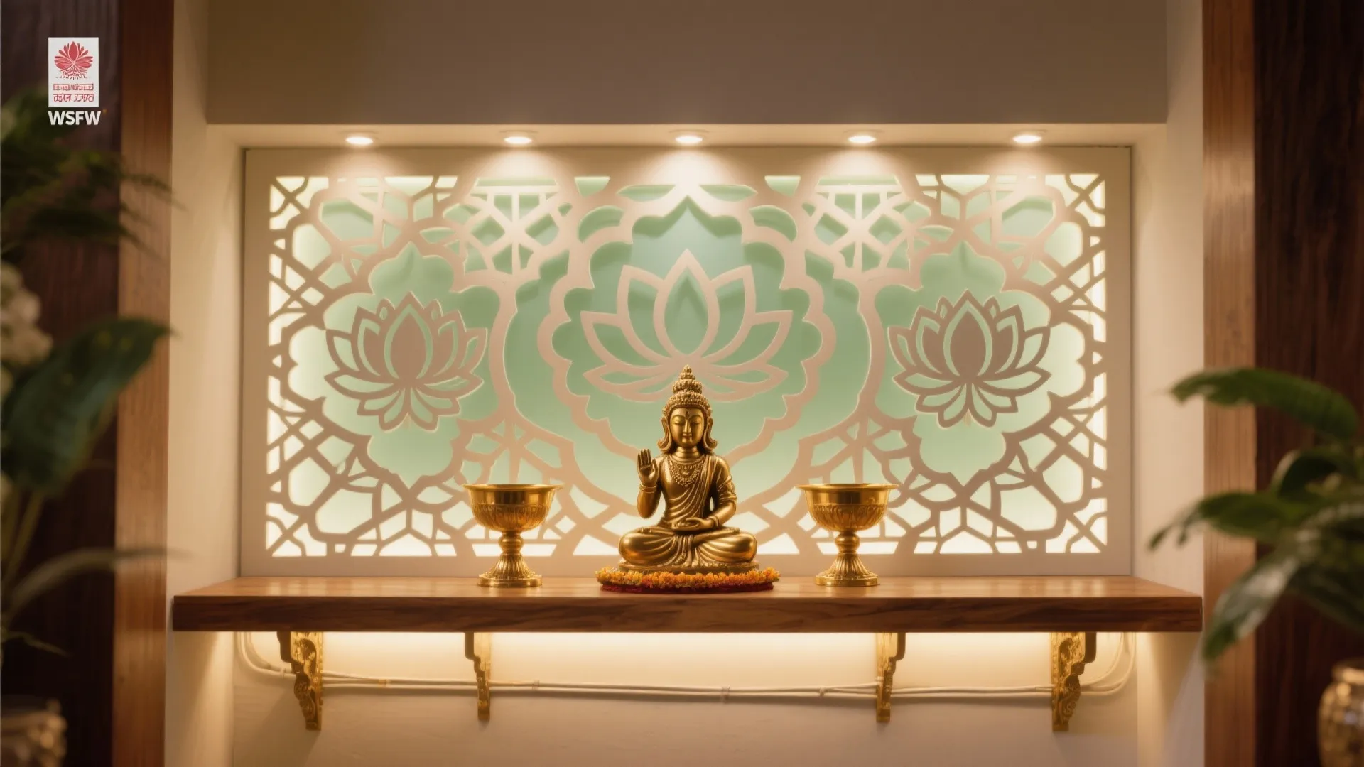 Backlit CNC Jali as a Sacred Backdrop