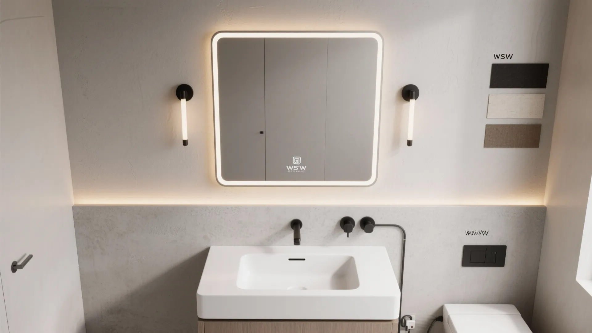 2) Backlit Mirrors to Maximize Light without Bulk