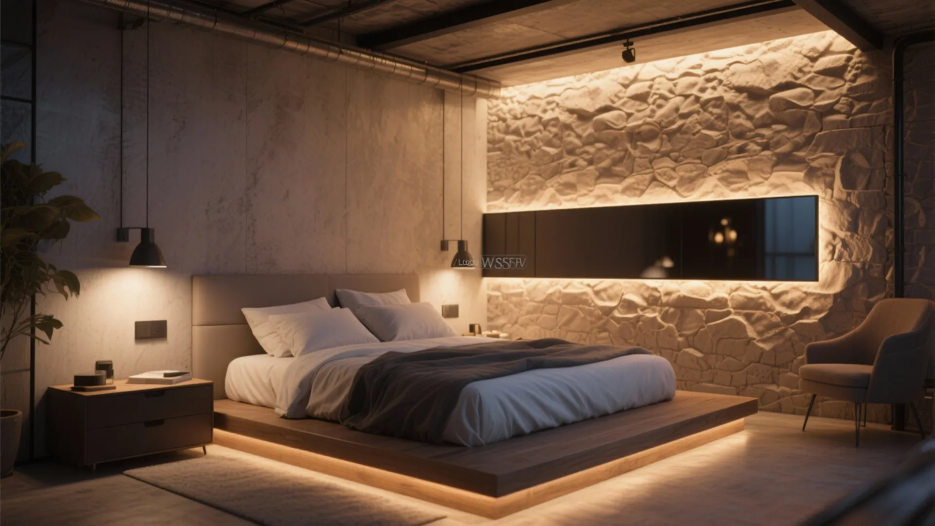 Accent Wall with Backlit LCD