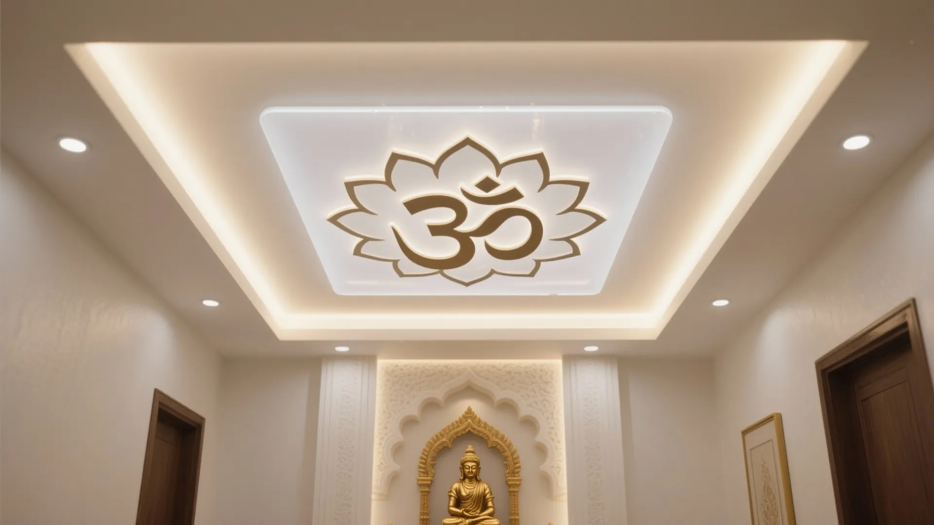 1) Backlit Lotus (or Om) Panel with a Soft Halo