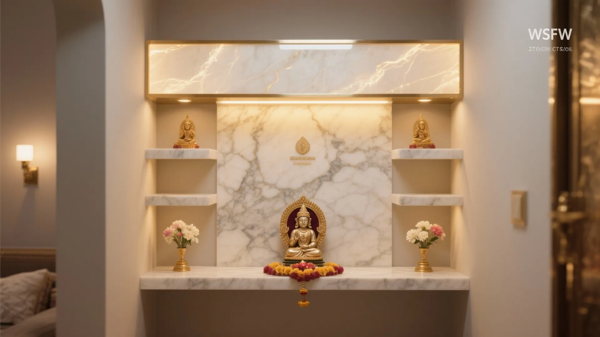 Backlit Marble and Glass for a Serene Backdrop