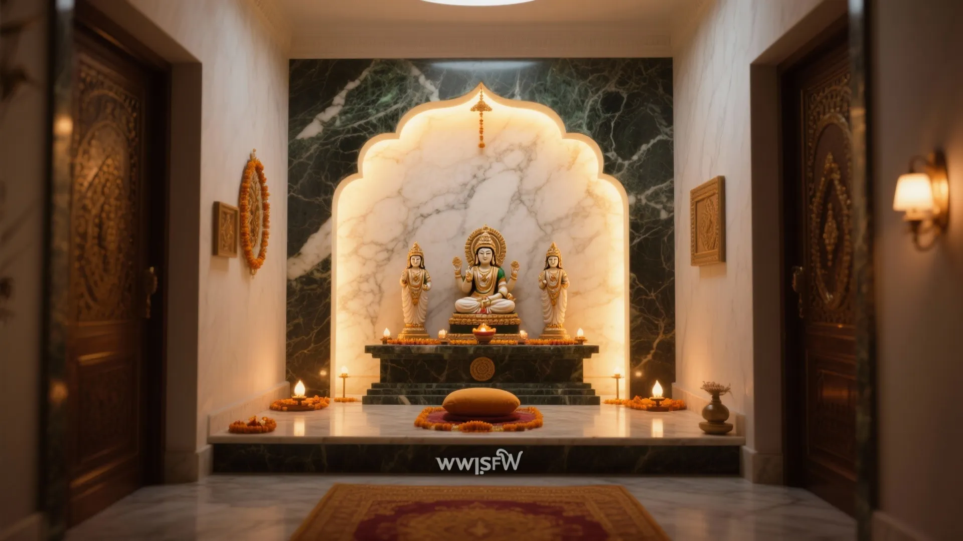 Backlit Marble Mandir