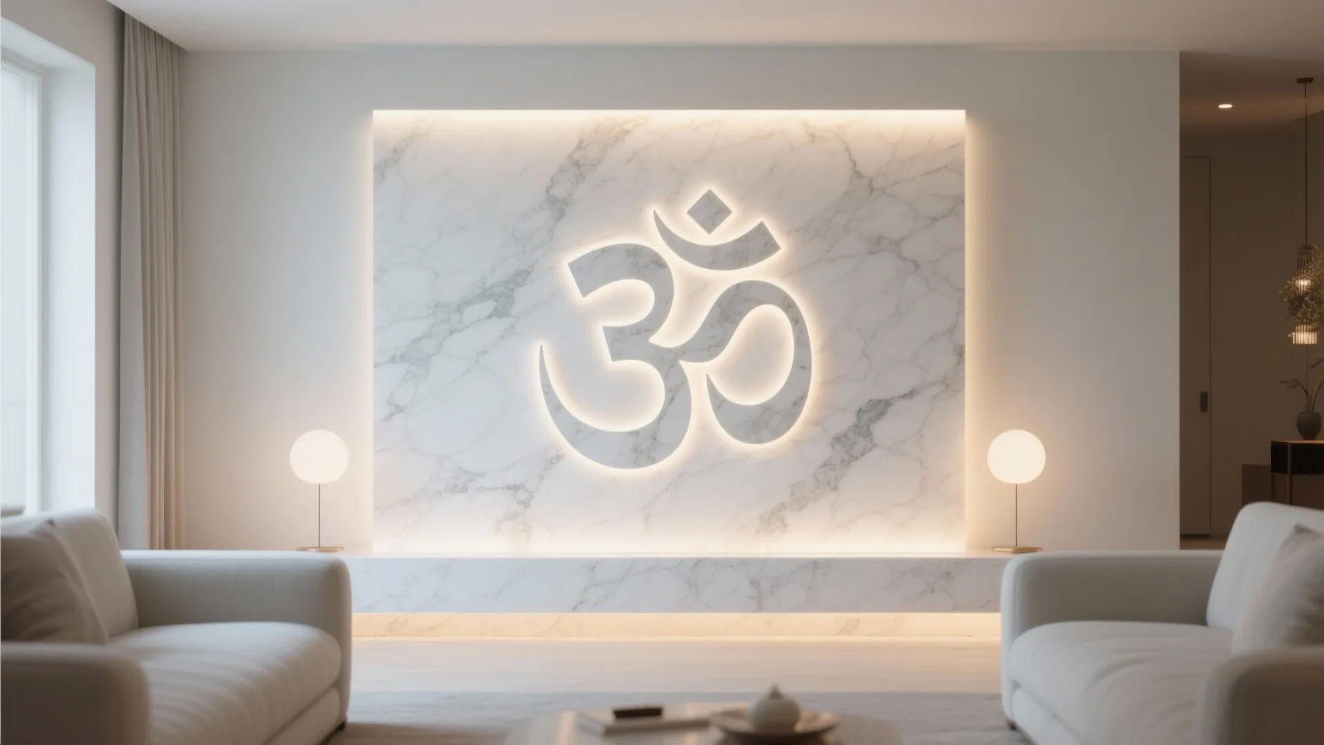 Backlit Marble Panel Serenity