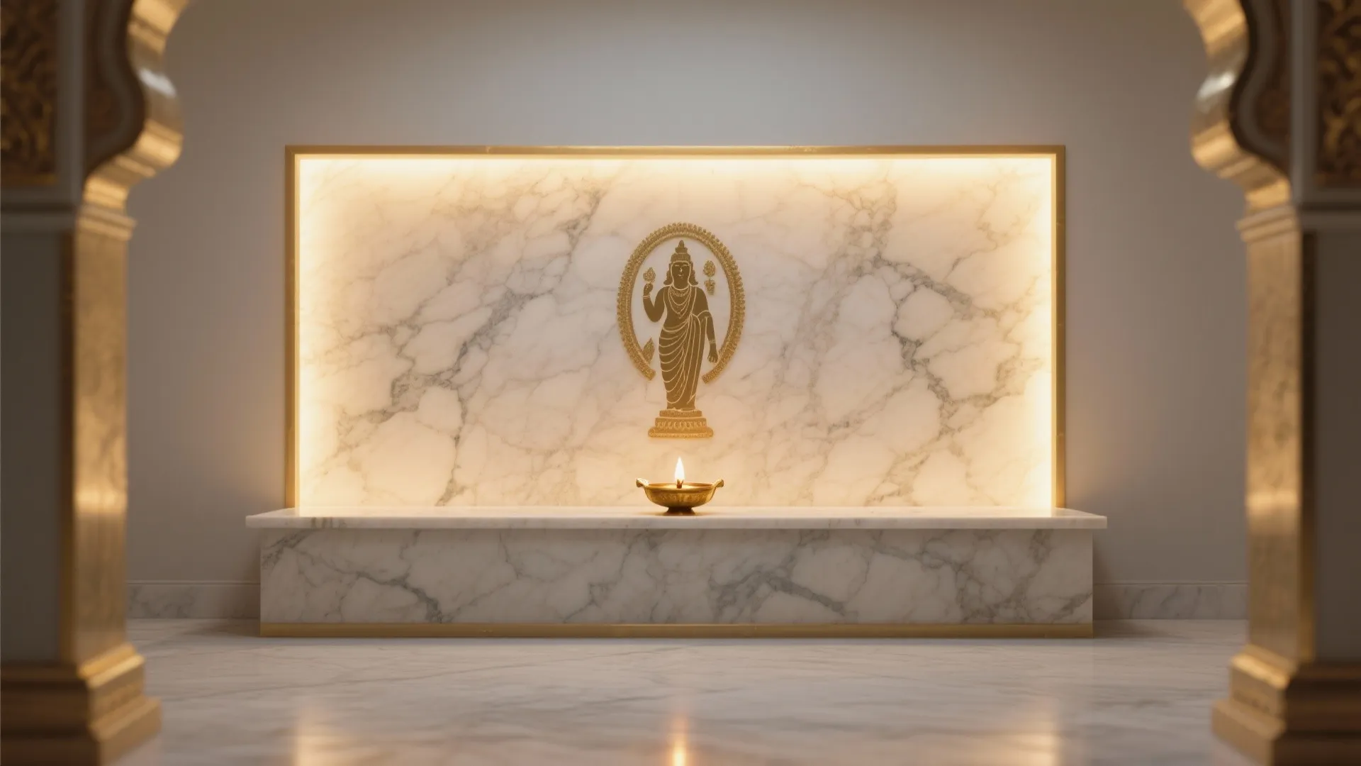 Backlit stone or glass panel for luminous serenity