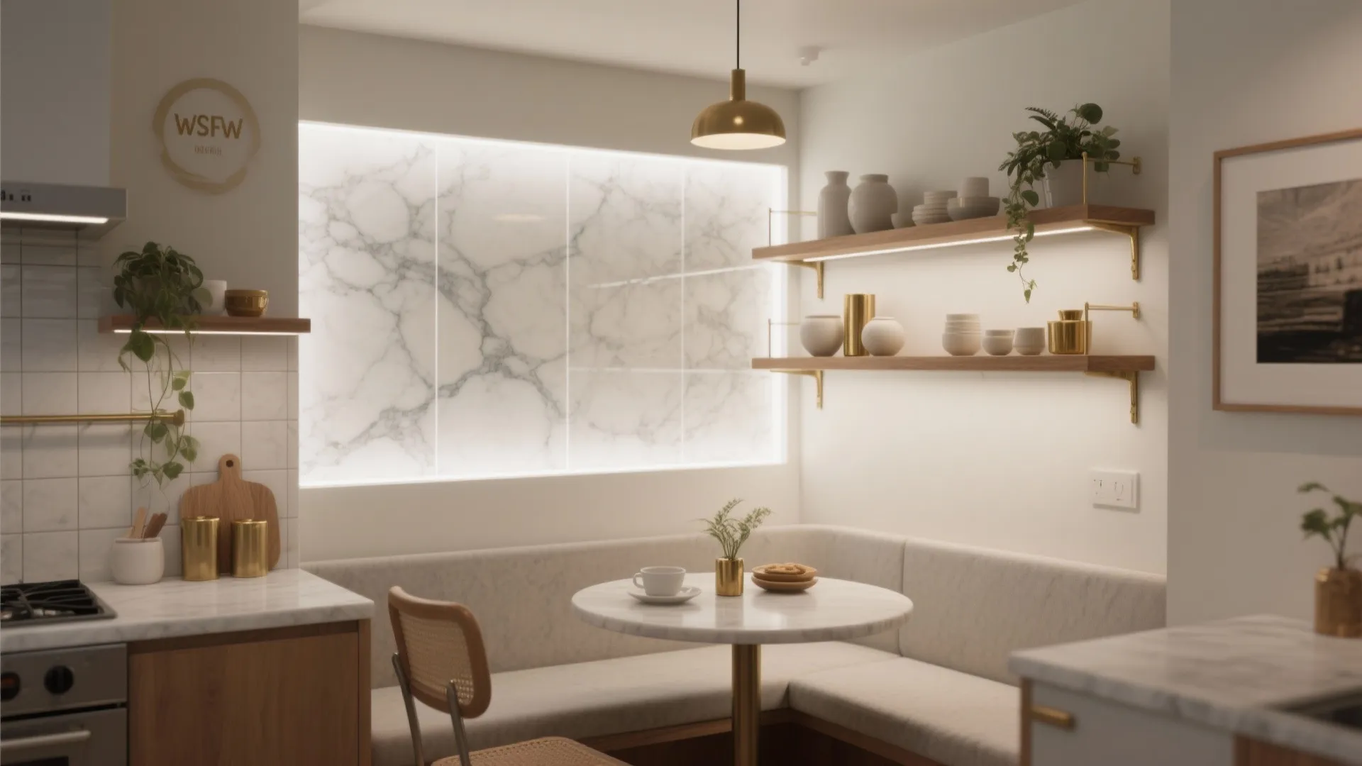 Backlit Marble Panels as Accent Walls