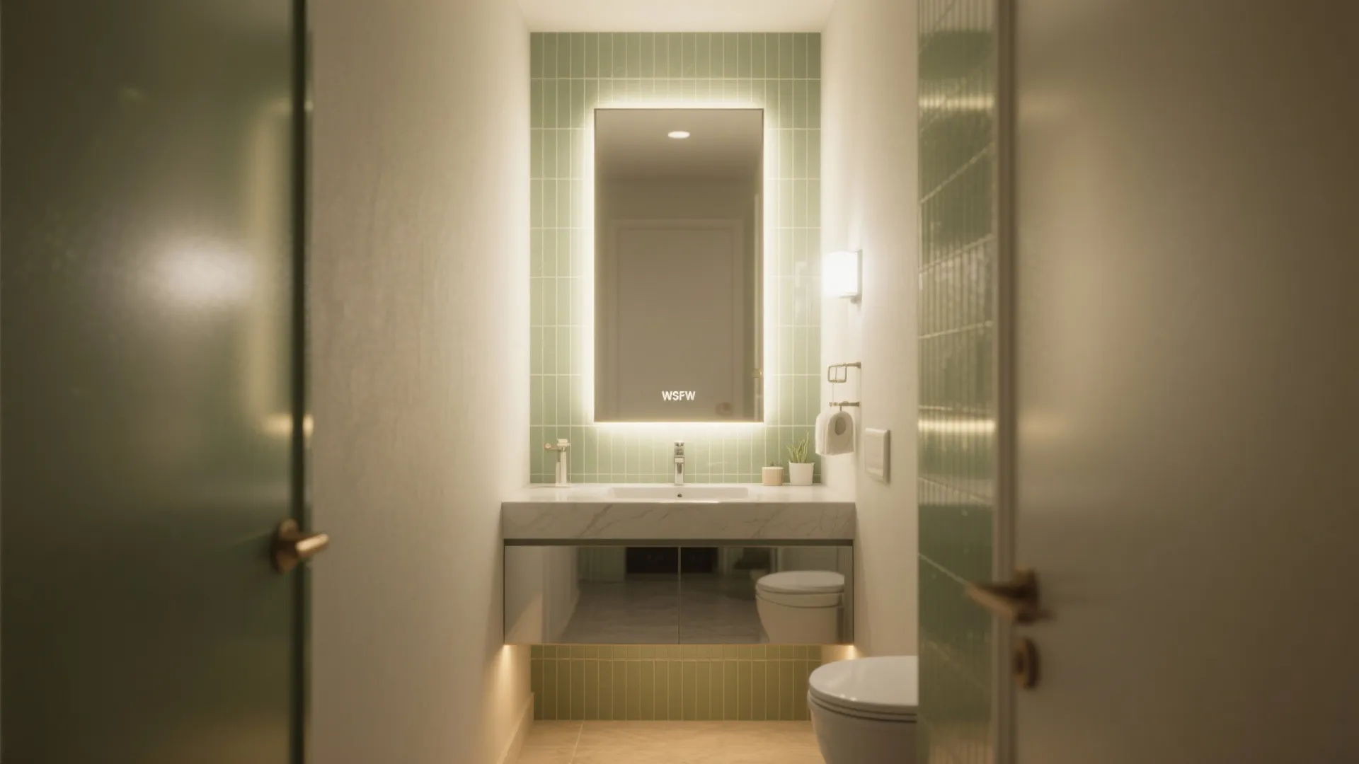 5. Mirrors, lighting, and color that expand