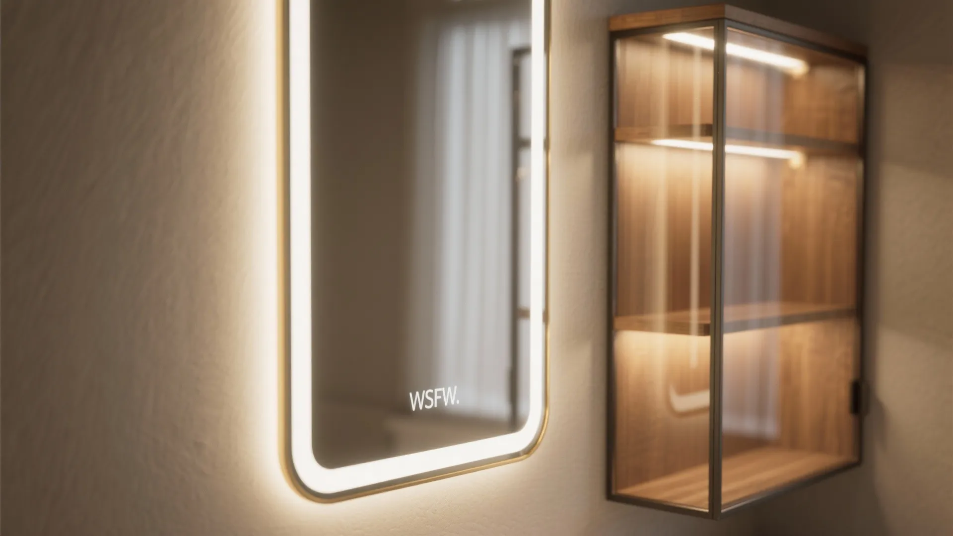 Mirrors, glass, and gentle backlighting to multiply light