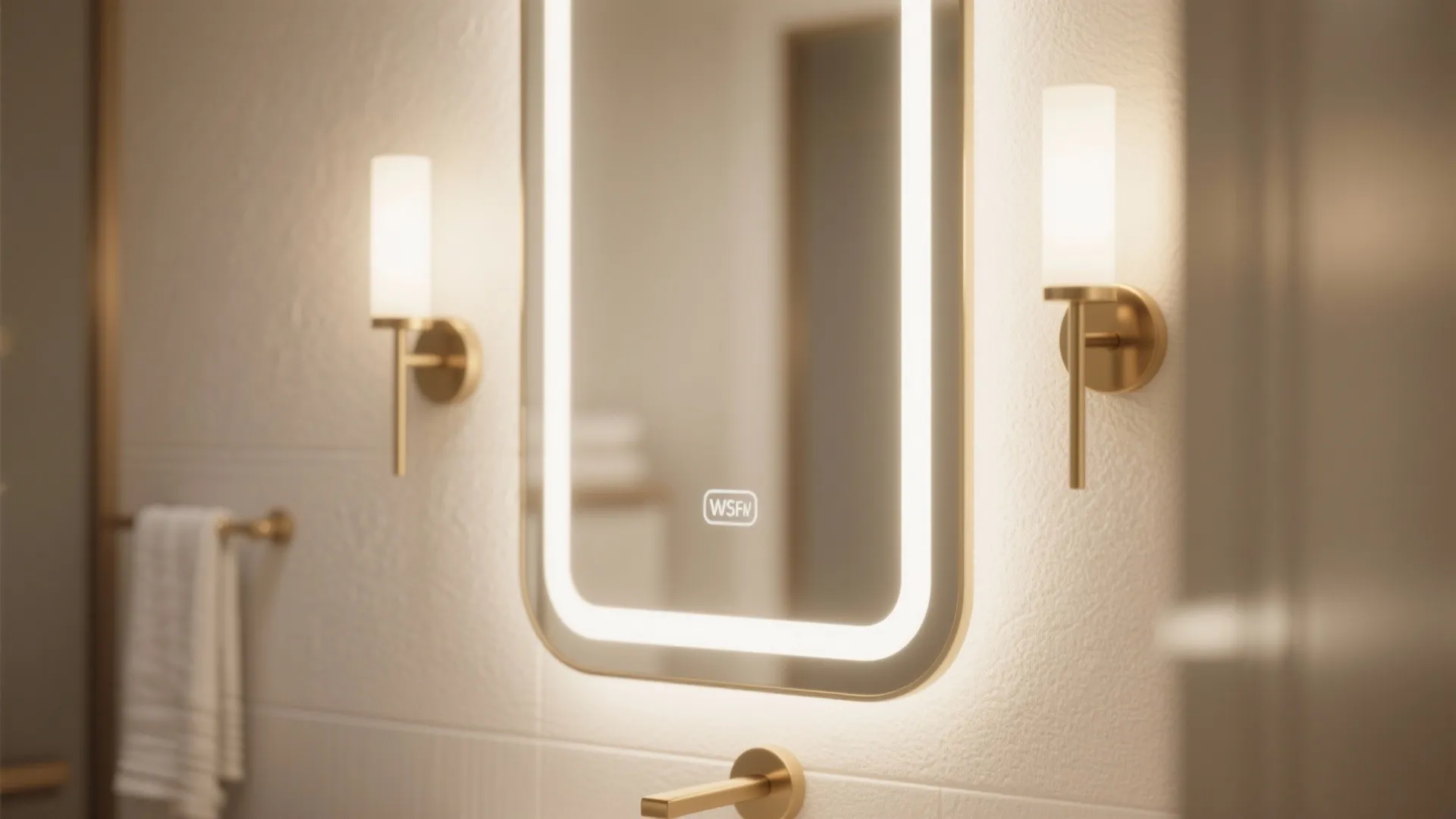 Backlit mirrors that sculpt the face