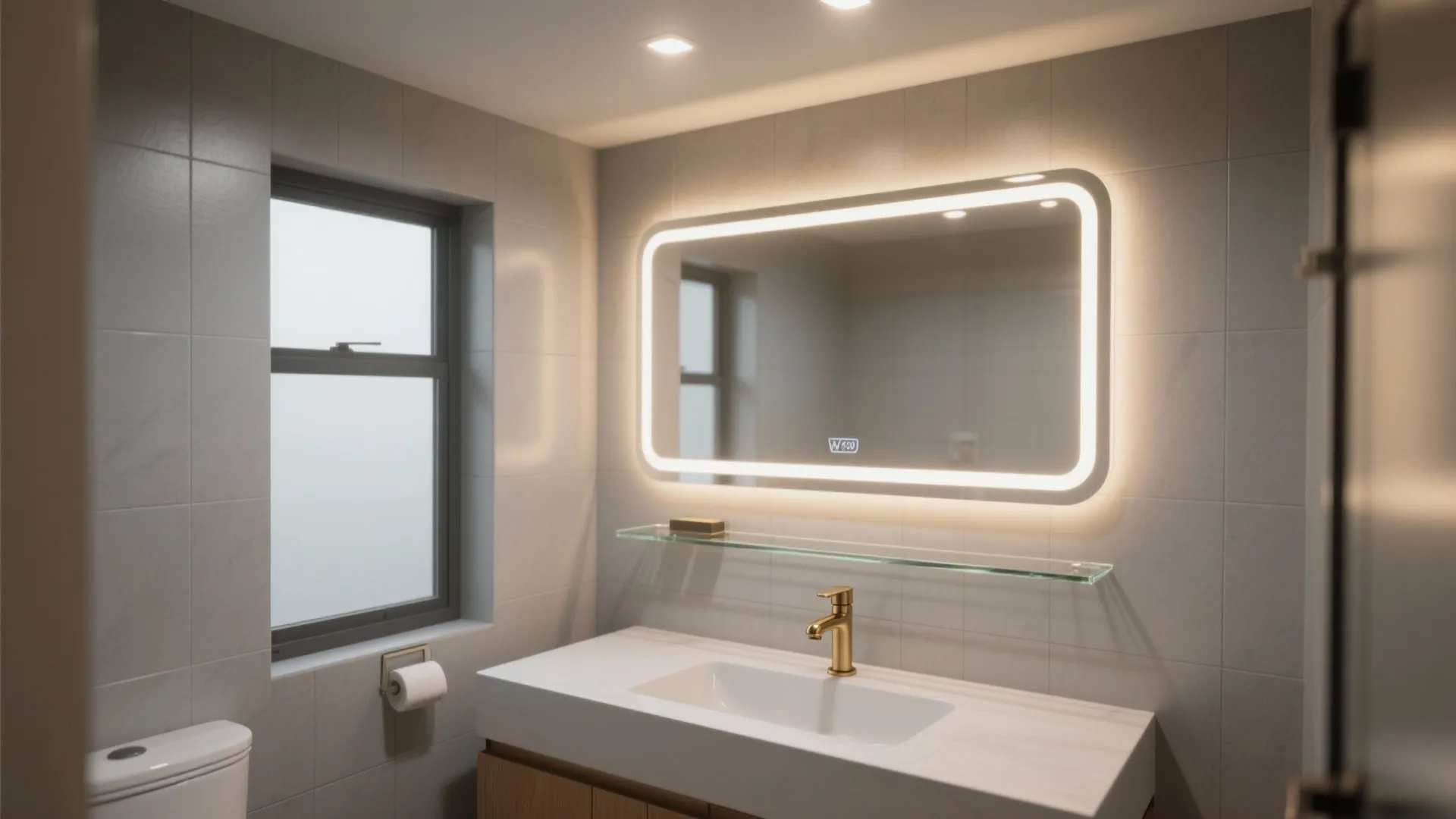 2) Backlit Mirrors to Elevate Glow and Task Clarity