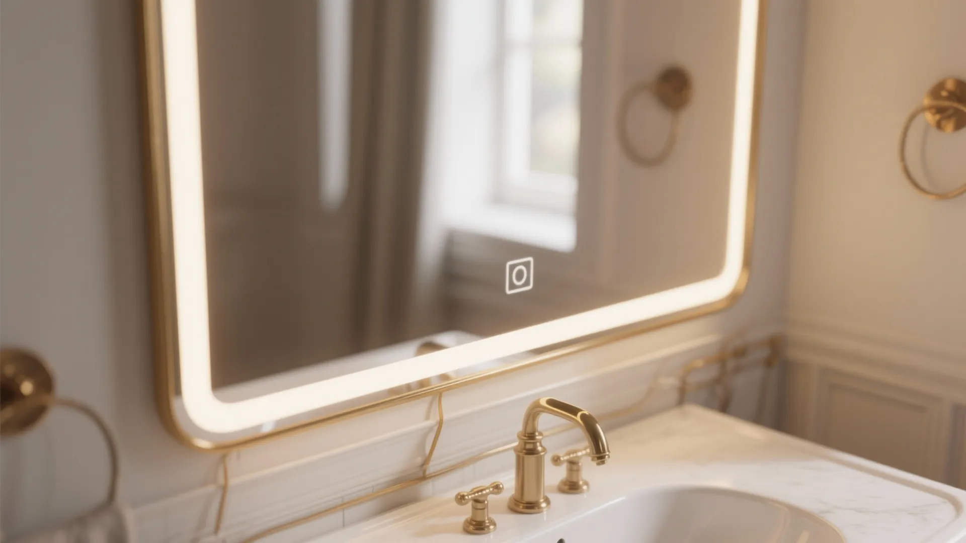 3. Integrated mirror and lighting above the vanity