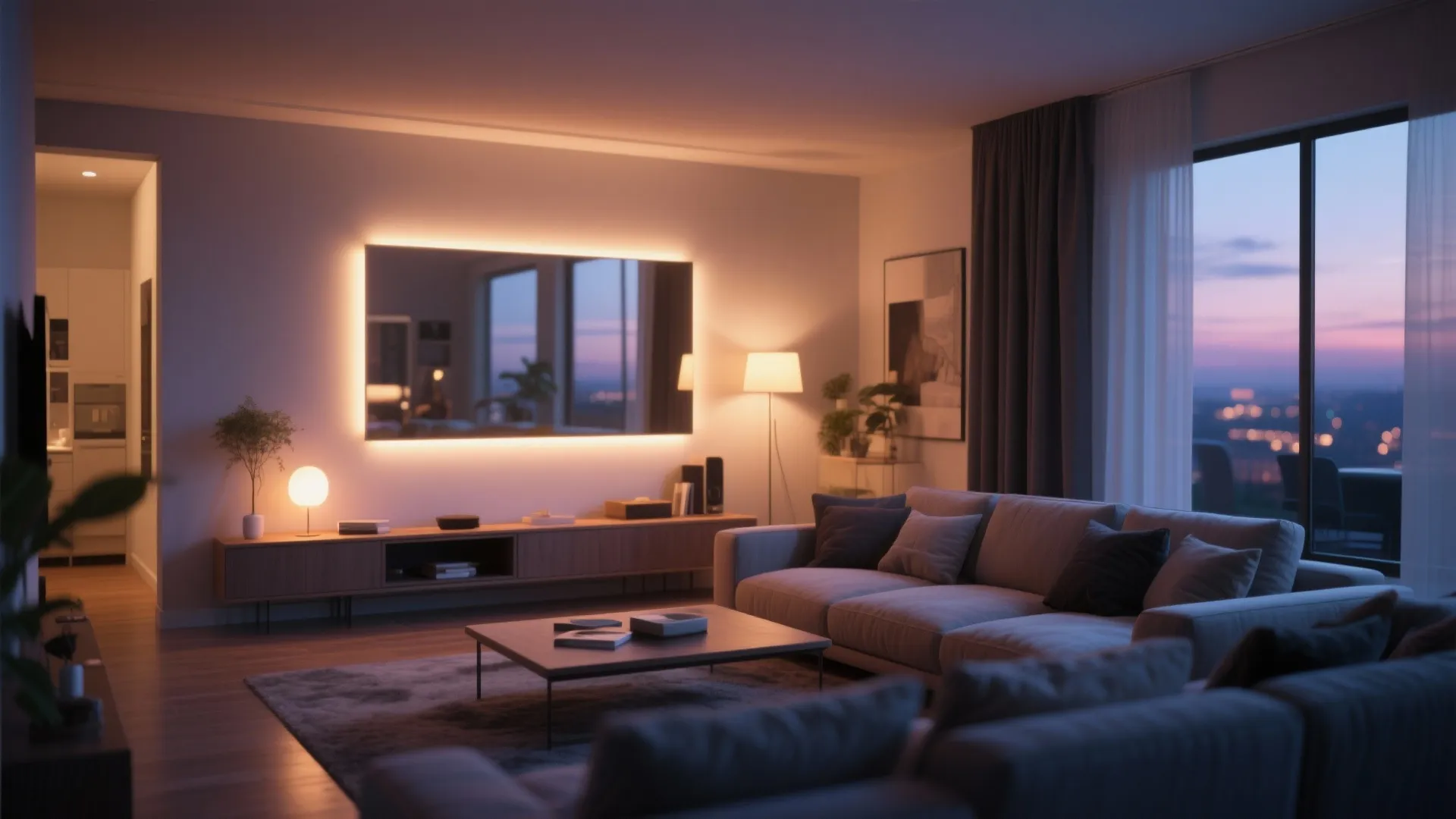 8. Backlit Mirrors for Evening Ambience