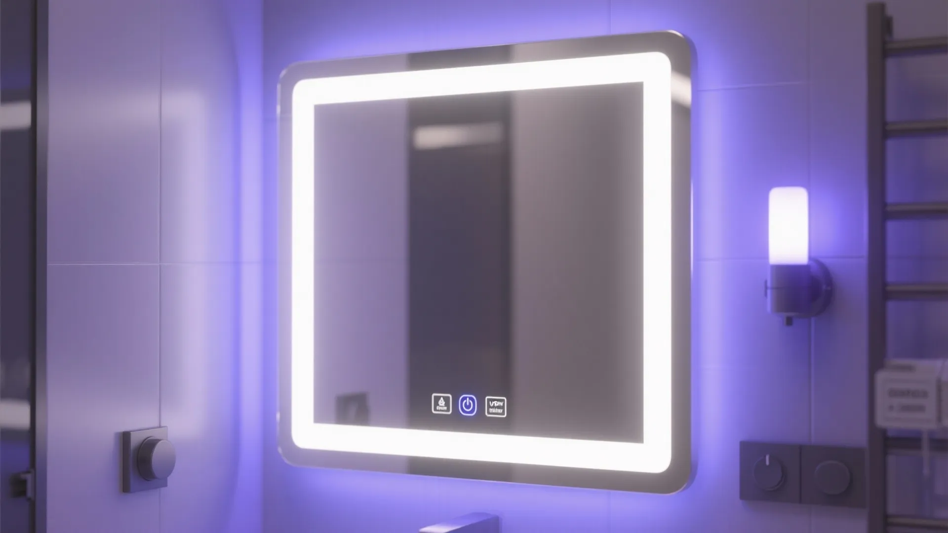 3. Backlit mirrors and UV-safe lighting