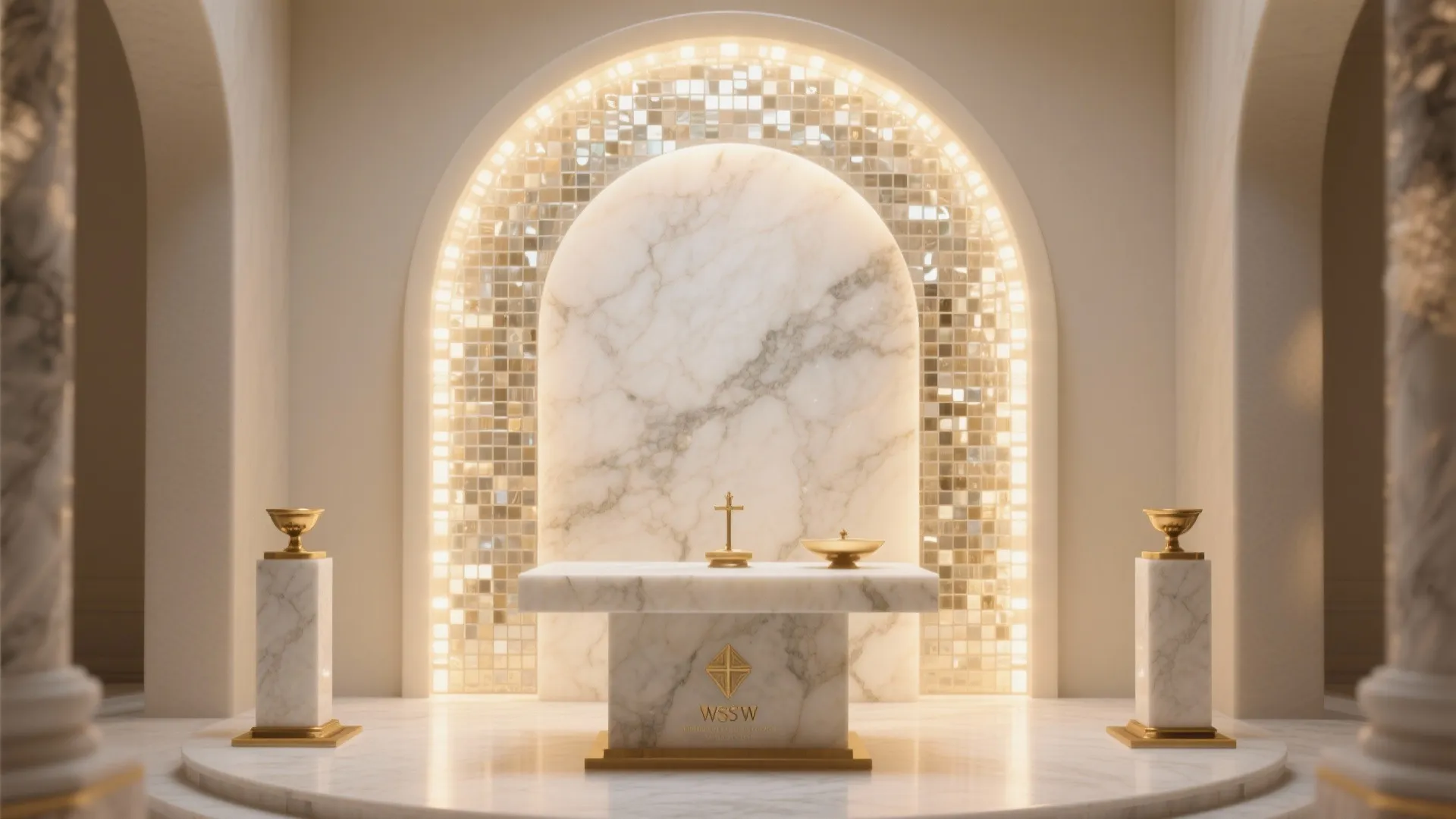 Backlit Onyx and Glass Mosaic for a Divine Glow
