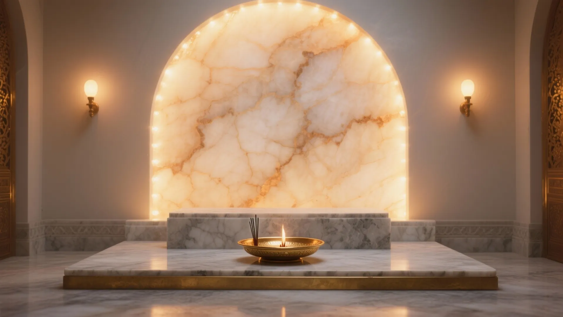 Backlit Onyx Over Stone Base