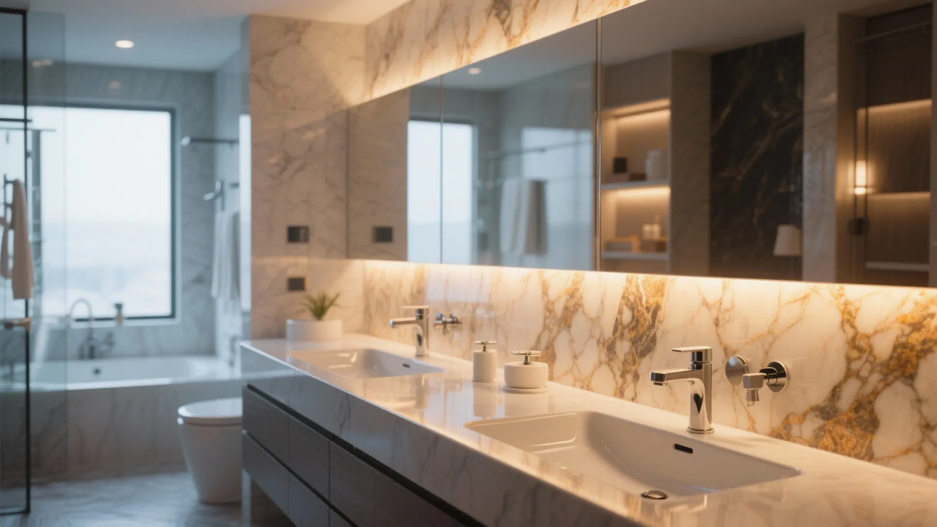 6. Backlit Onyx Backsplash