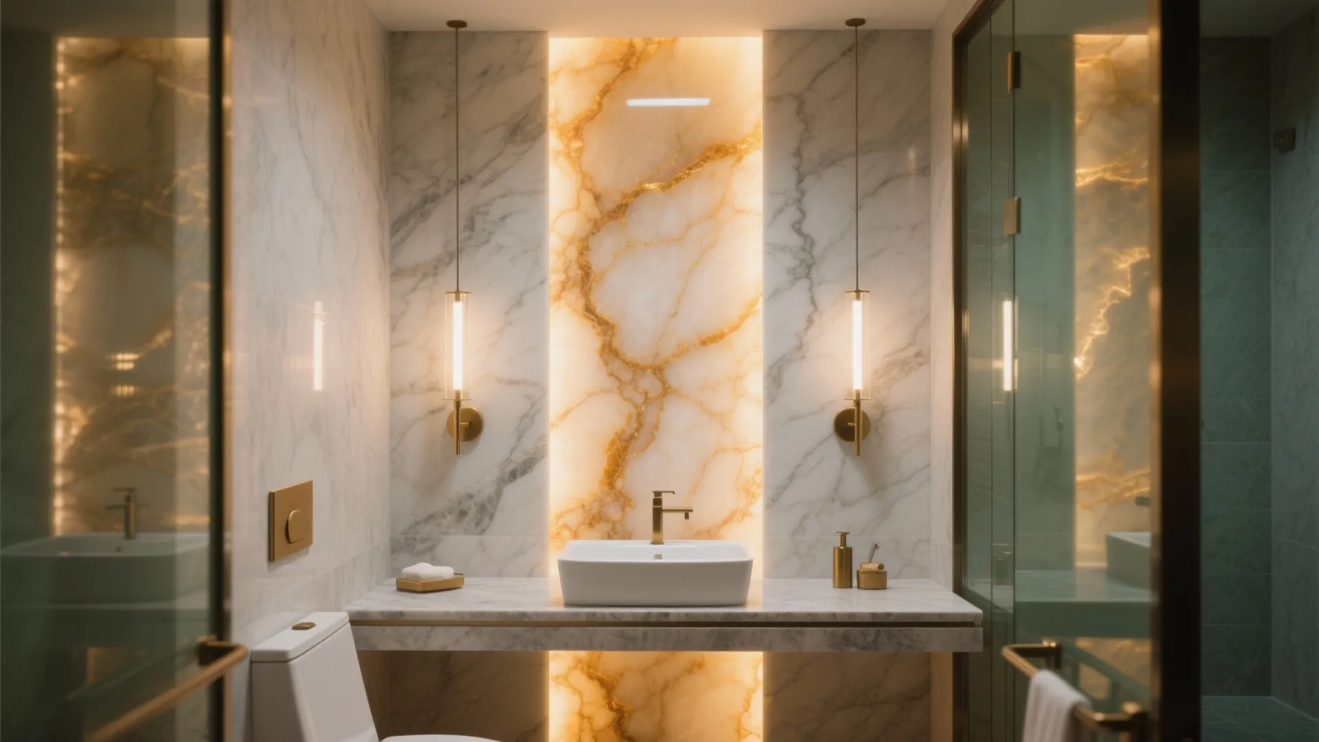 Backlit Onyx Accent Wall