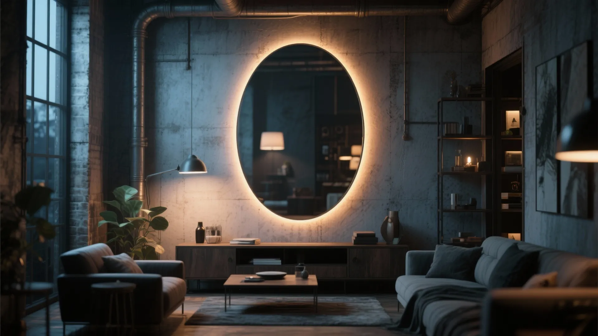 Backlit Oval Mirror for Ambient Glow