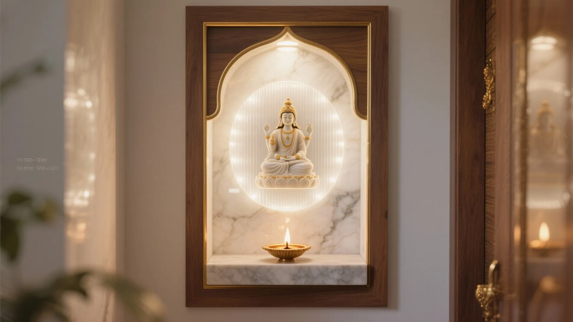 Backlit stone or glass panel for a gentle, sacred glow