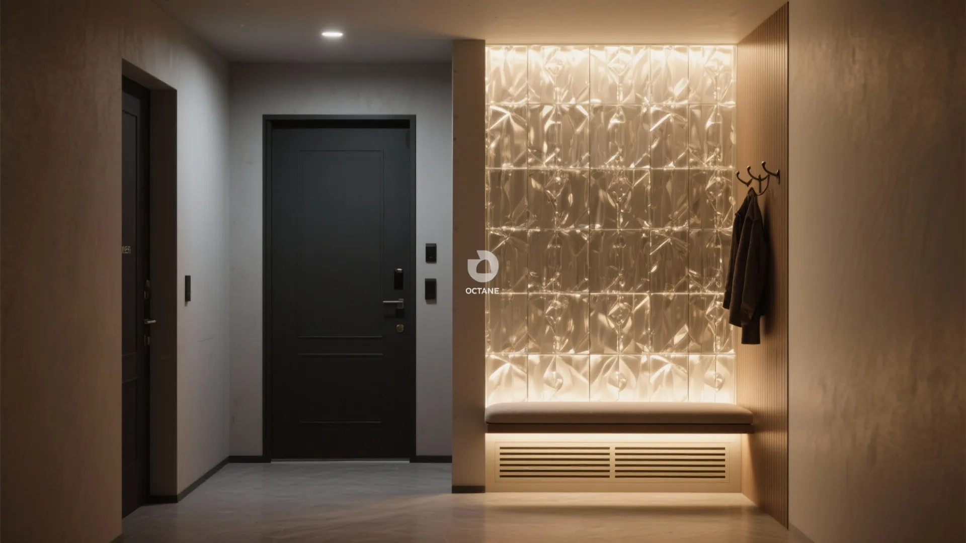 4. Backlit Crystal Panels to Create a Focal Wall