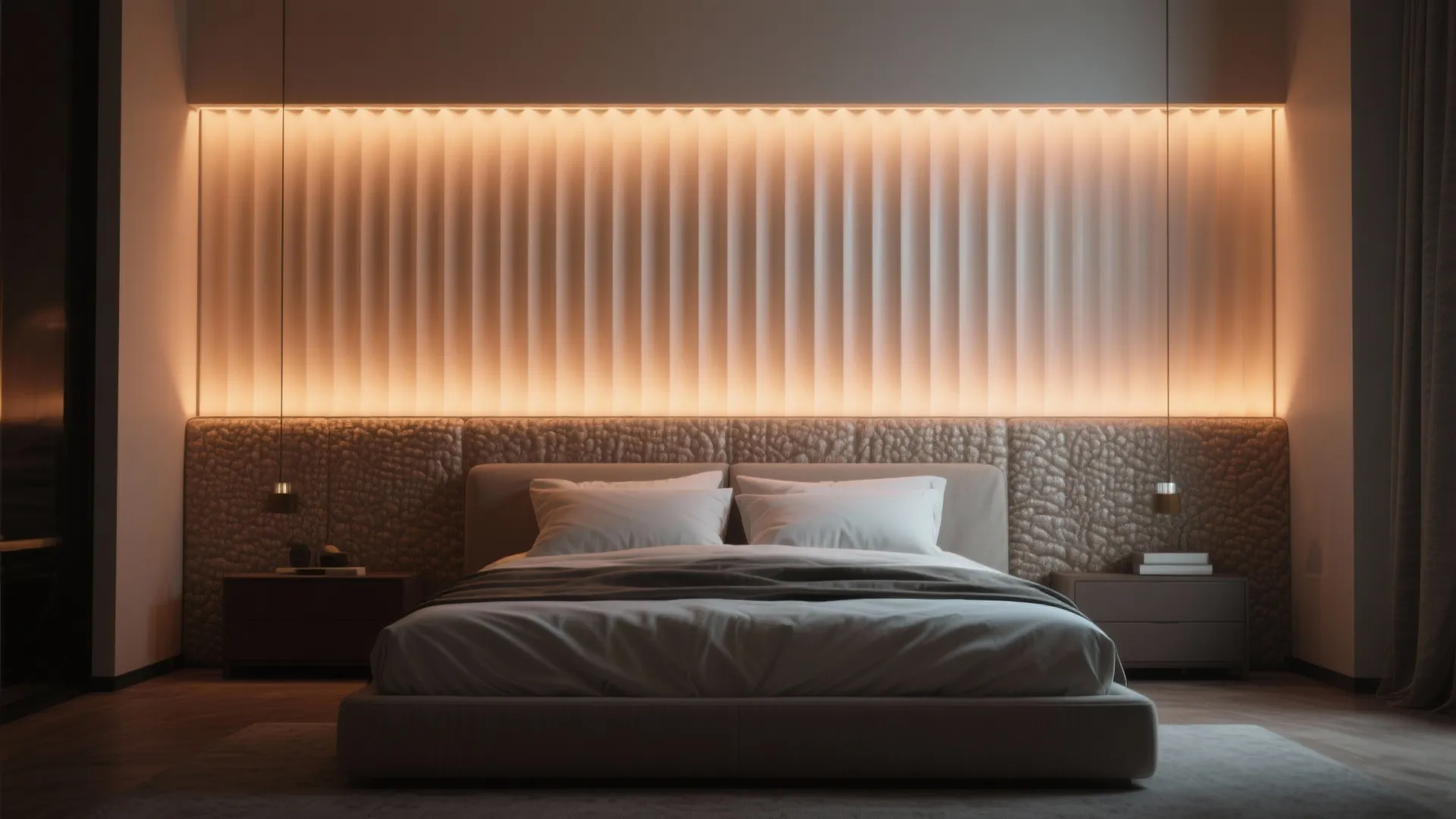 3. Backlit Pleated Panels as Art