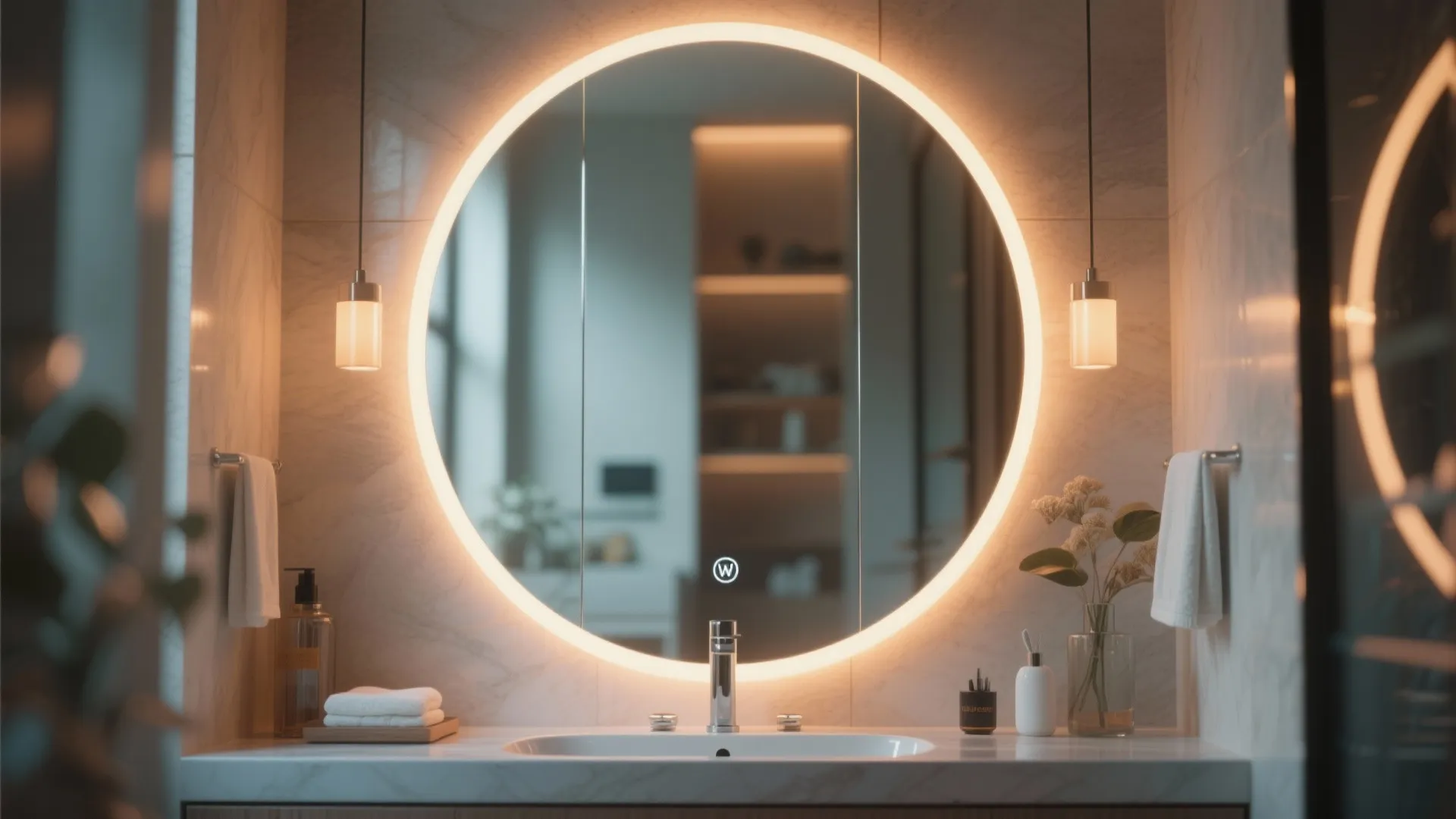 2. Backlit Round Mirror