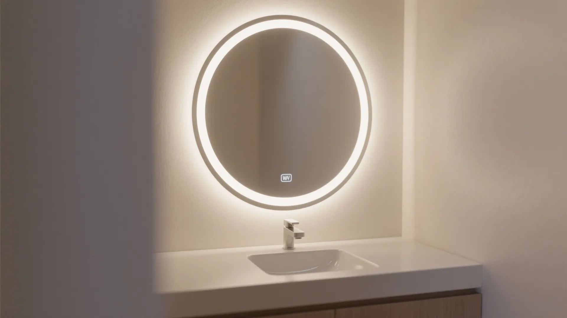 7. Backlit Round Mirror