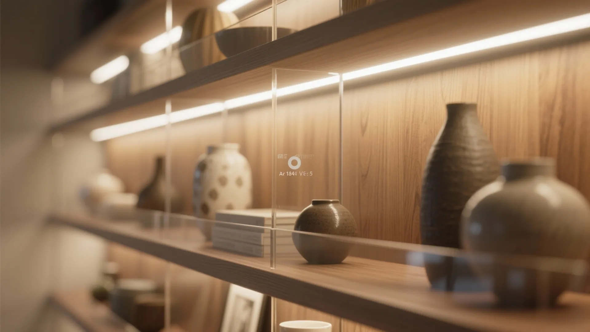 4. Backlit shelving with fluorescent edges