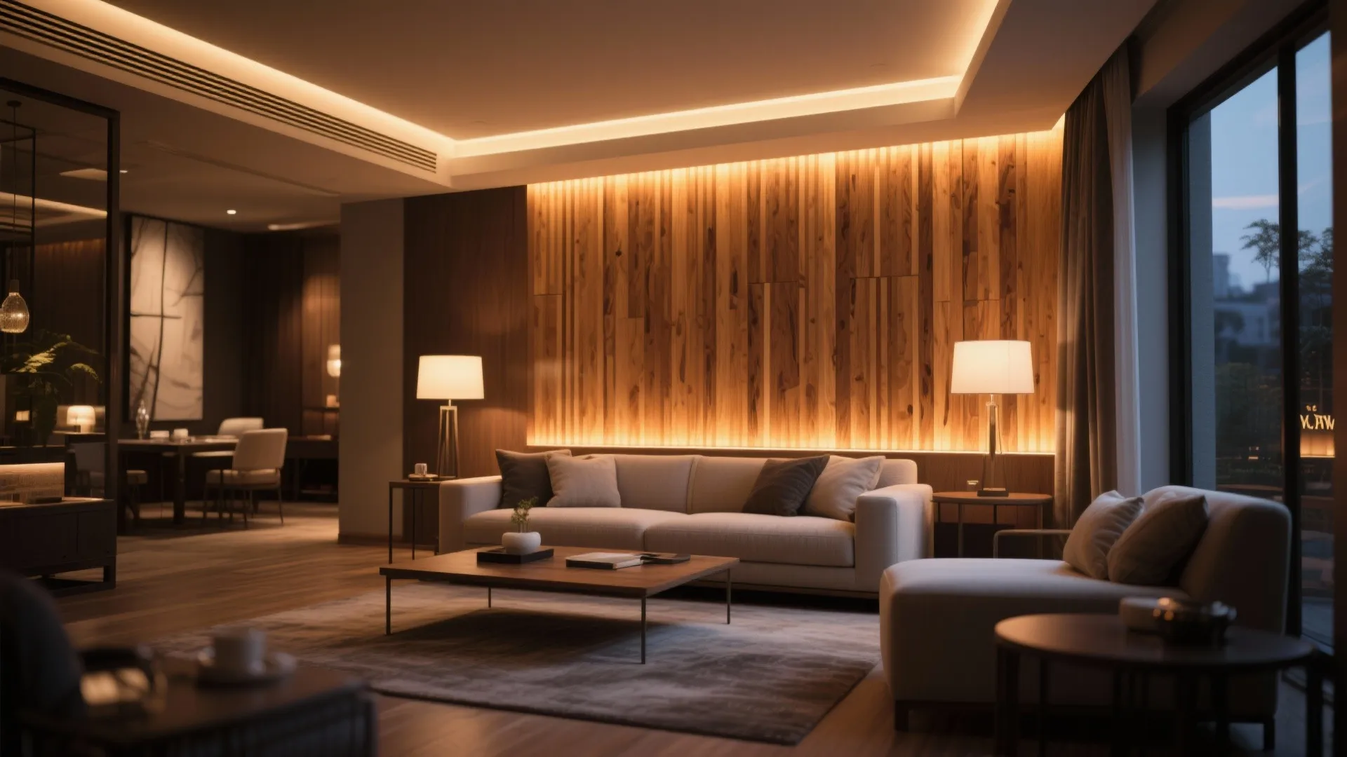 7. Backlit Slat Accent