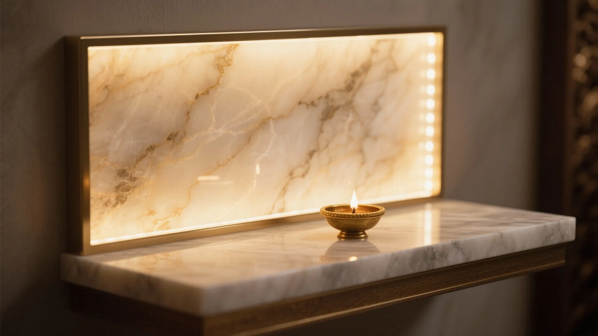 Backlit Stone or Tile Feature Wall for the Altar