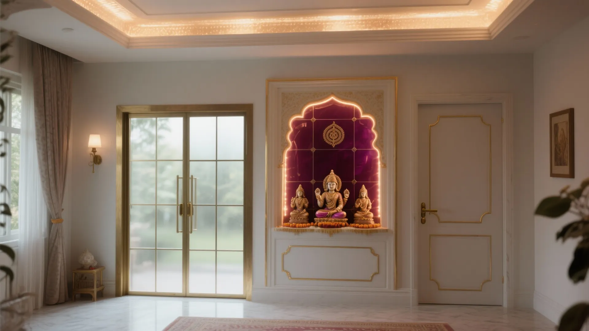 Back-Painted Glass with Warm LED Backlighting