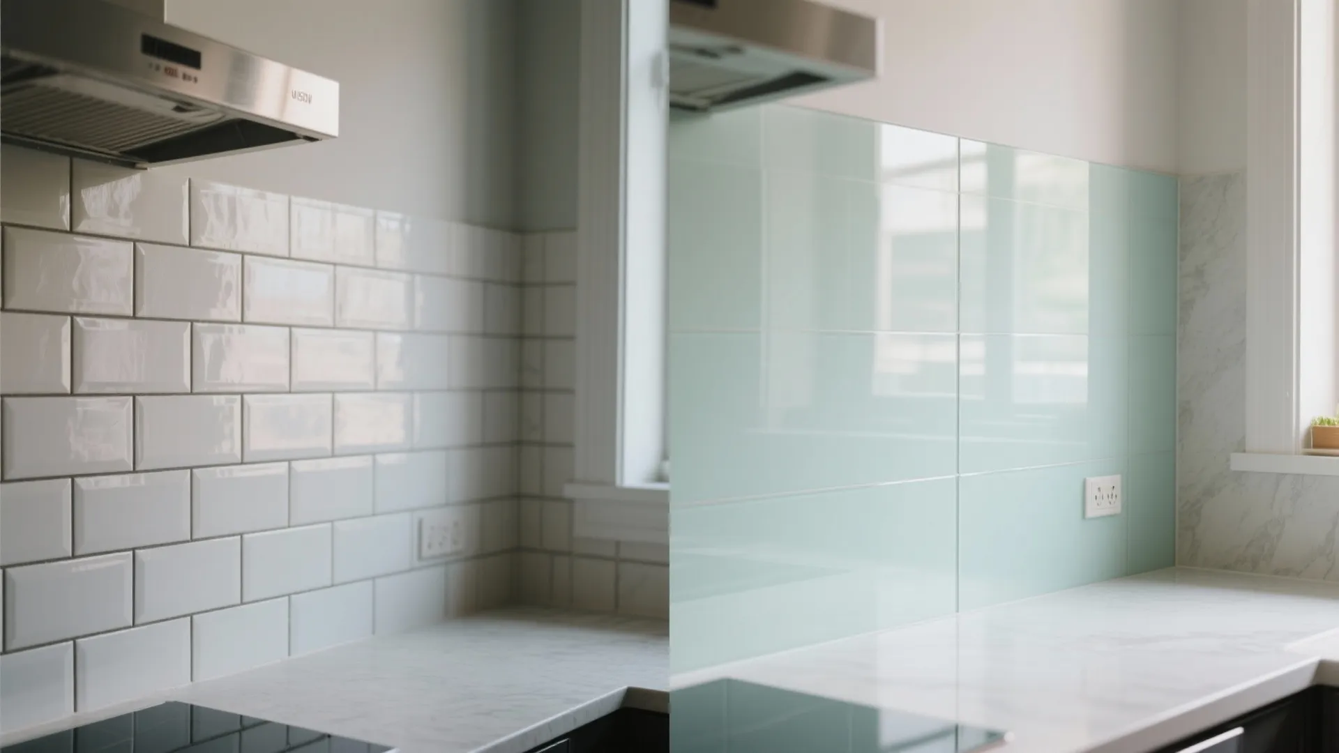 Glass Backsplash for Light and Depth