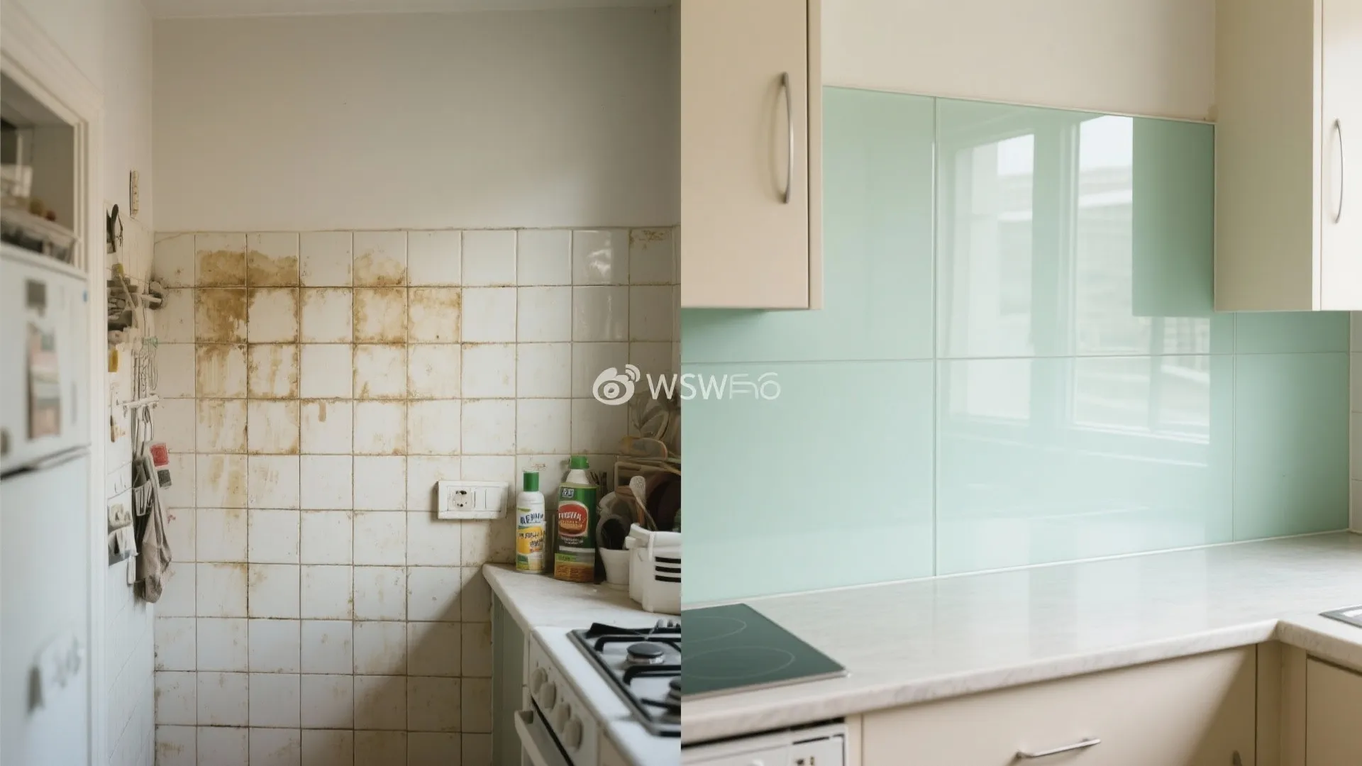 Glass Backsplash for Light and Easy Clean