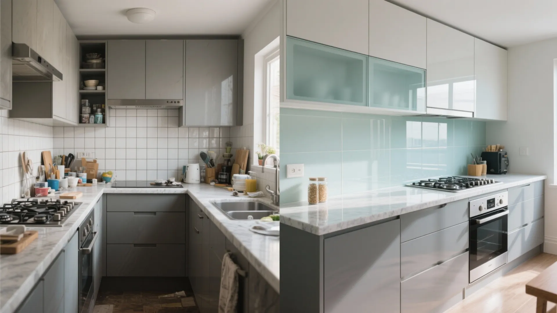 Glass Backsplash for Light, Reflection, and Easy Cleaning