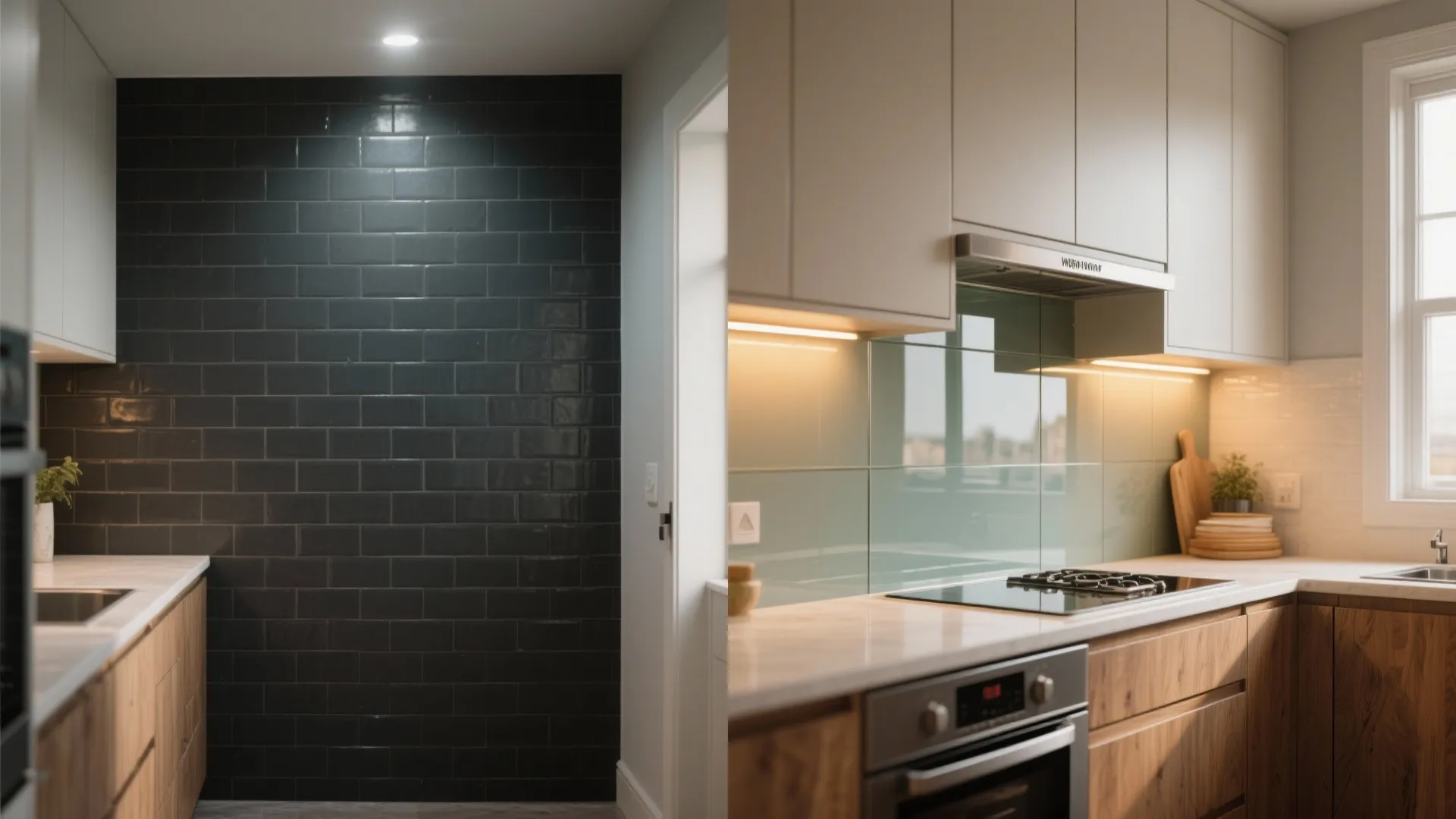 Glass Backsplash for Light and Depth