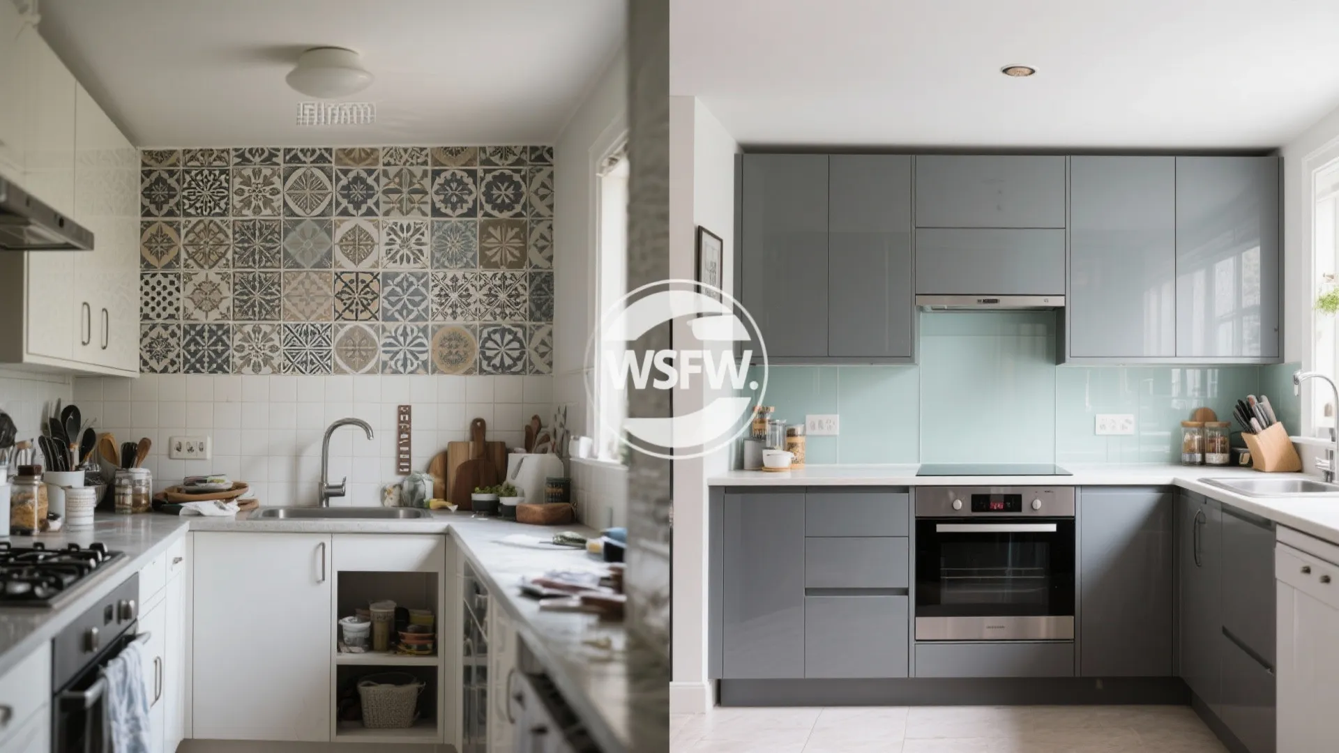 Glass backsplashes to open up tight kitchens