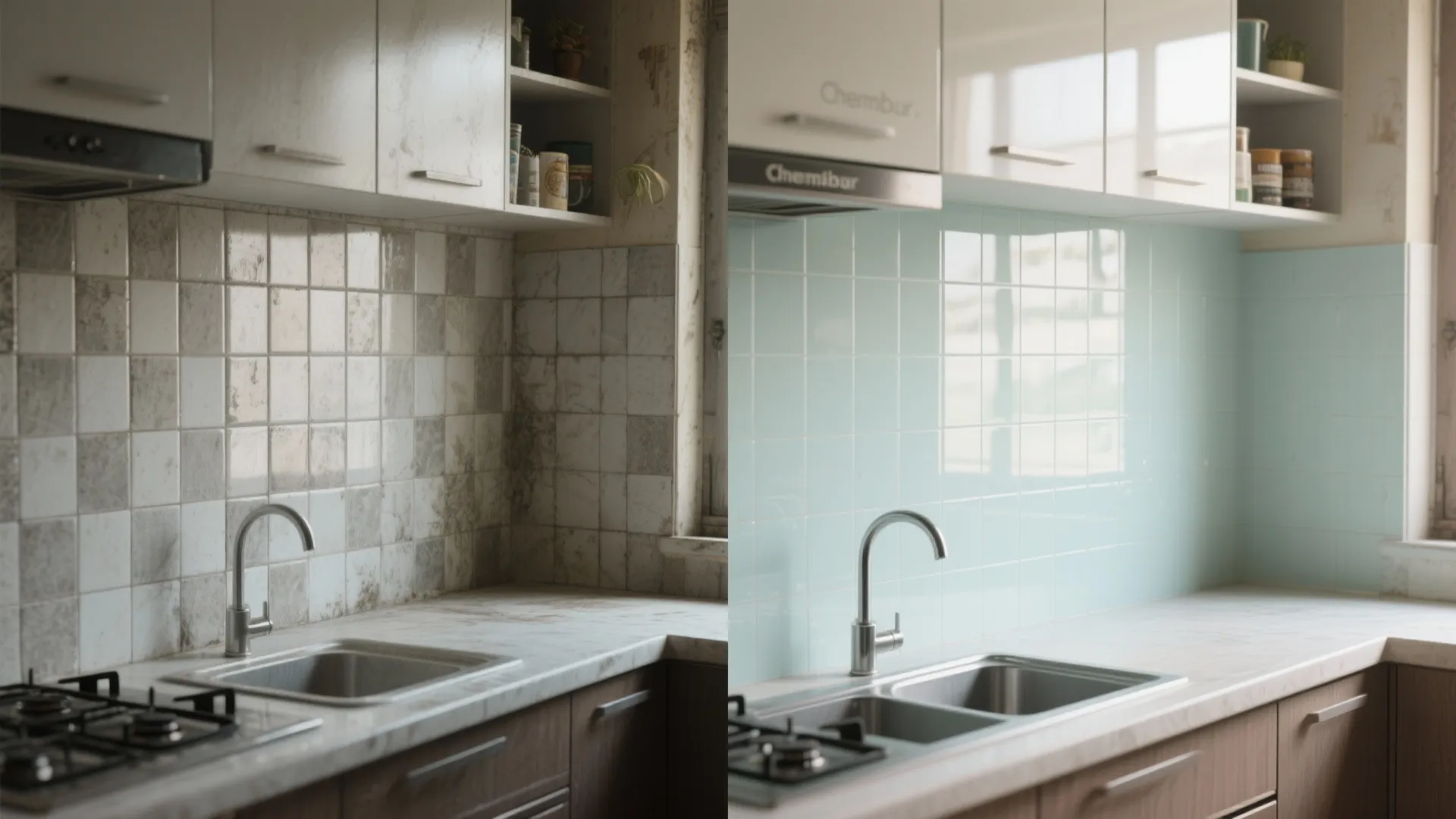 Glass Backsplash for Light and Depth