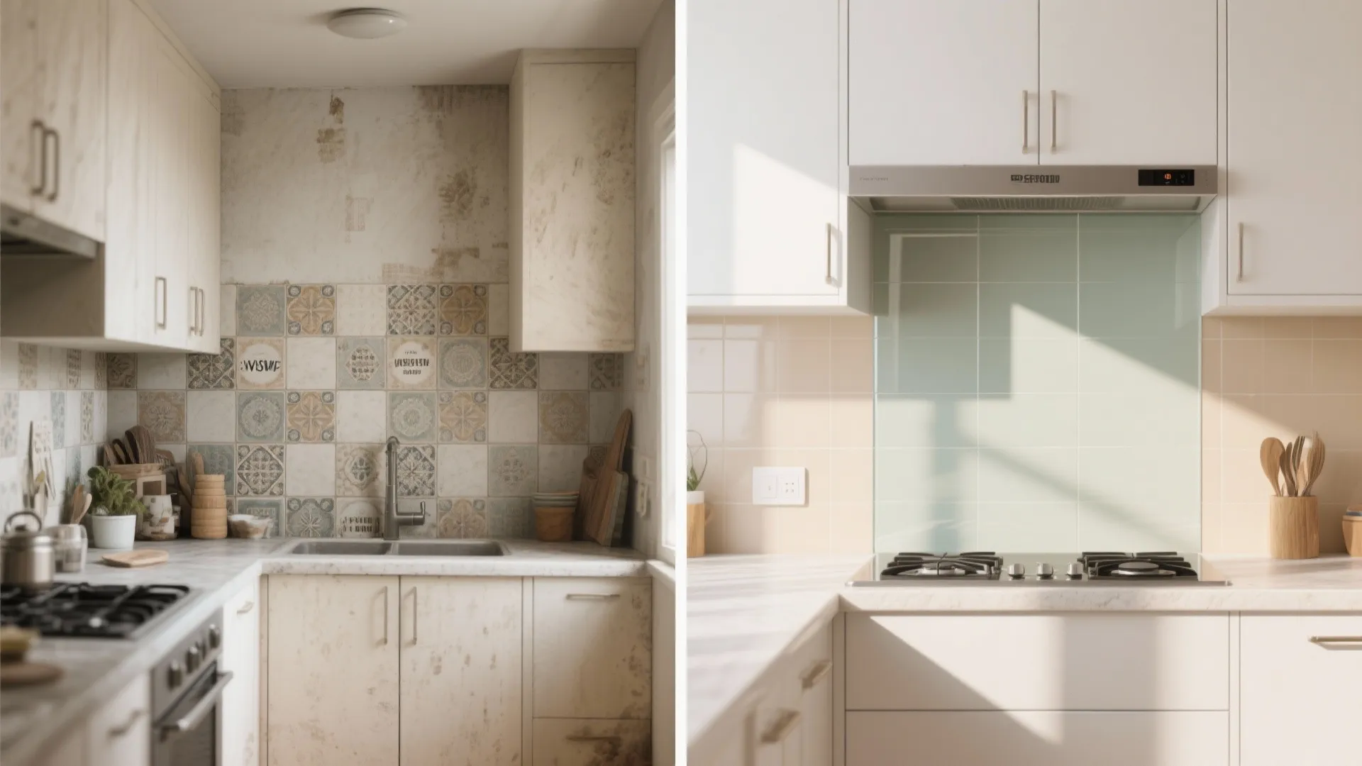 Glass backsplash for coastal brightness