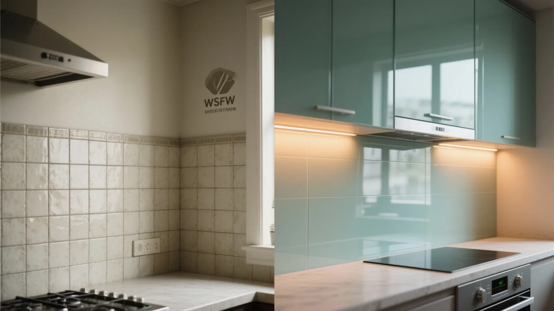 Glass Backsplash to Bounce Light and Expand Sightlines