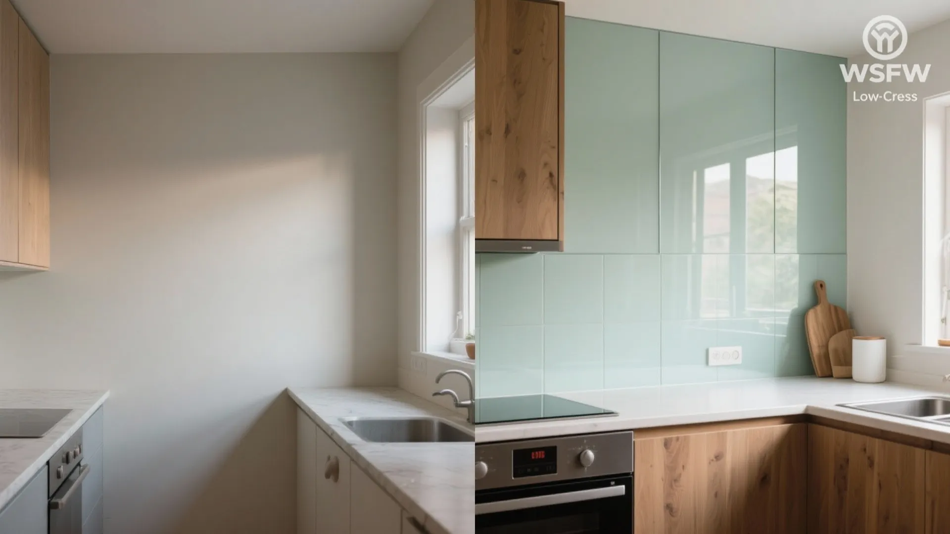 Glass Backsplash For Light And Depth