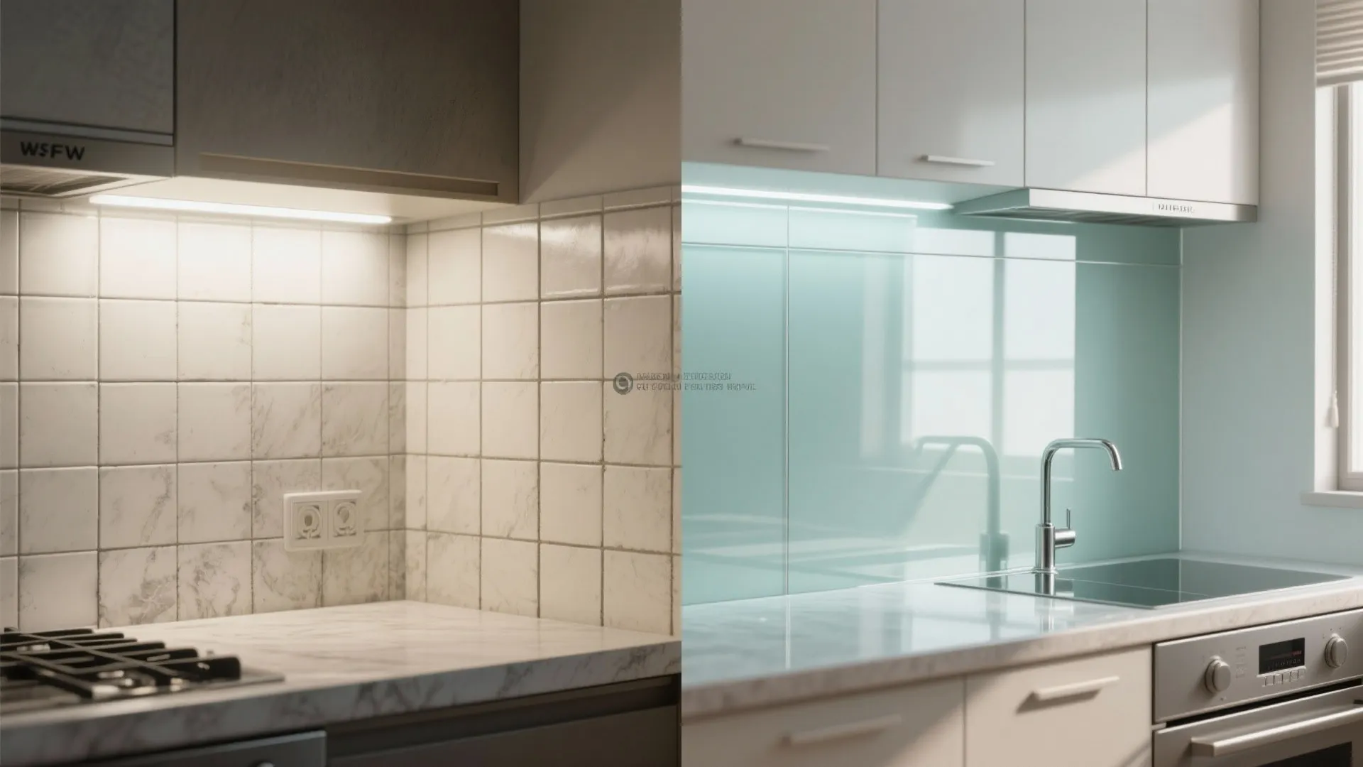 Glass Backsplash for Light and Depth