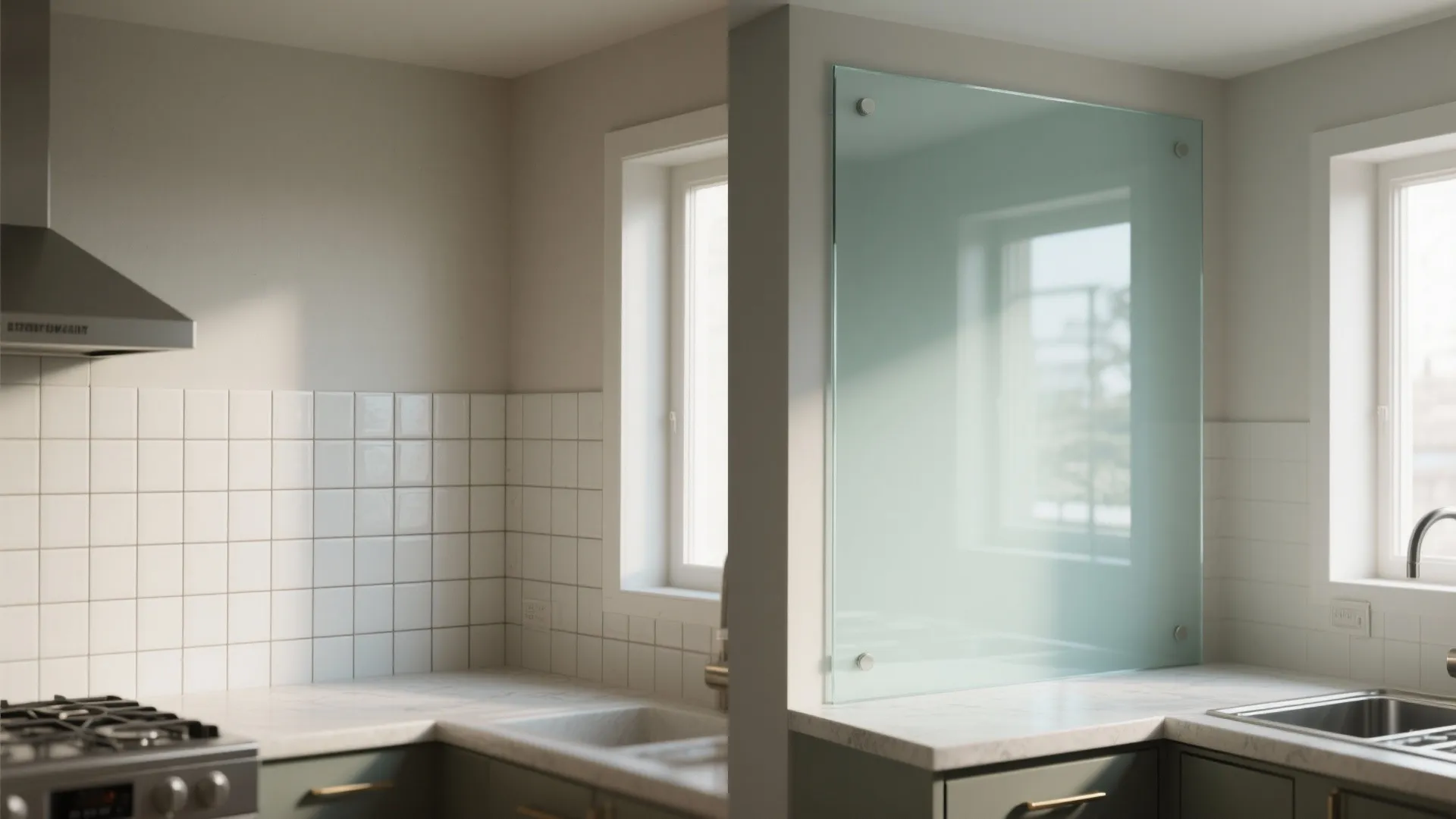 Glass Backsplash for Light and Depth