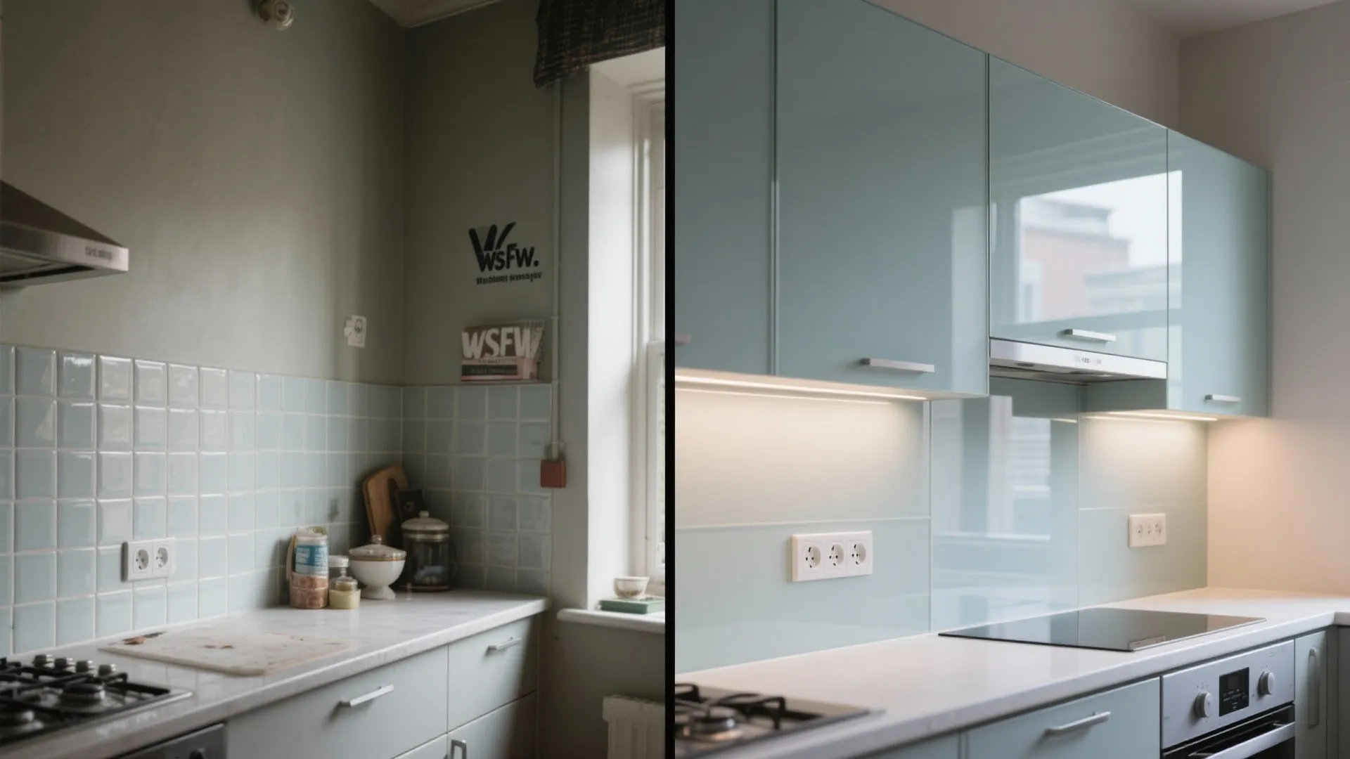 2) Glass Backsplash for Light and Depth